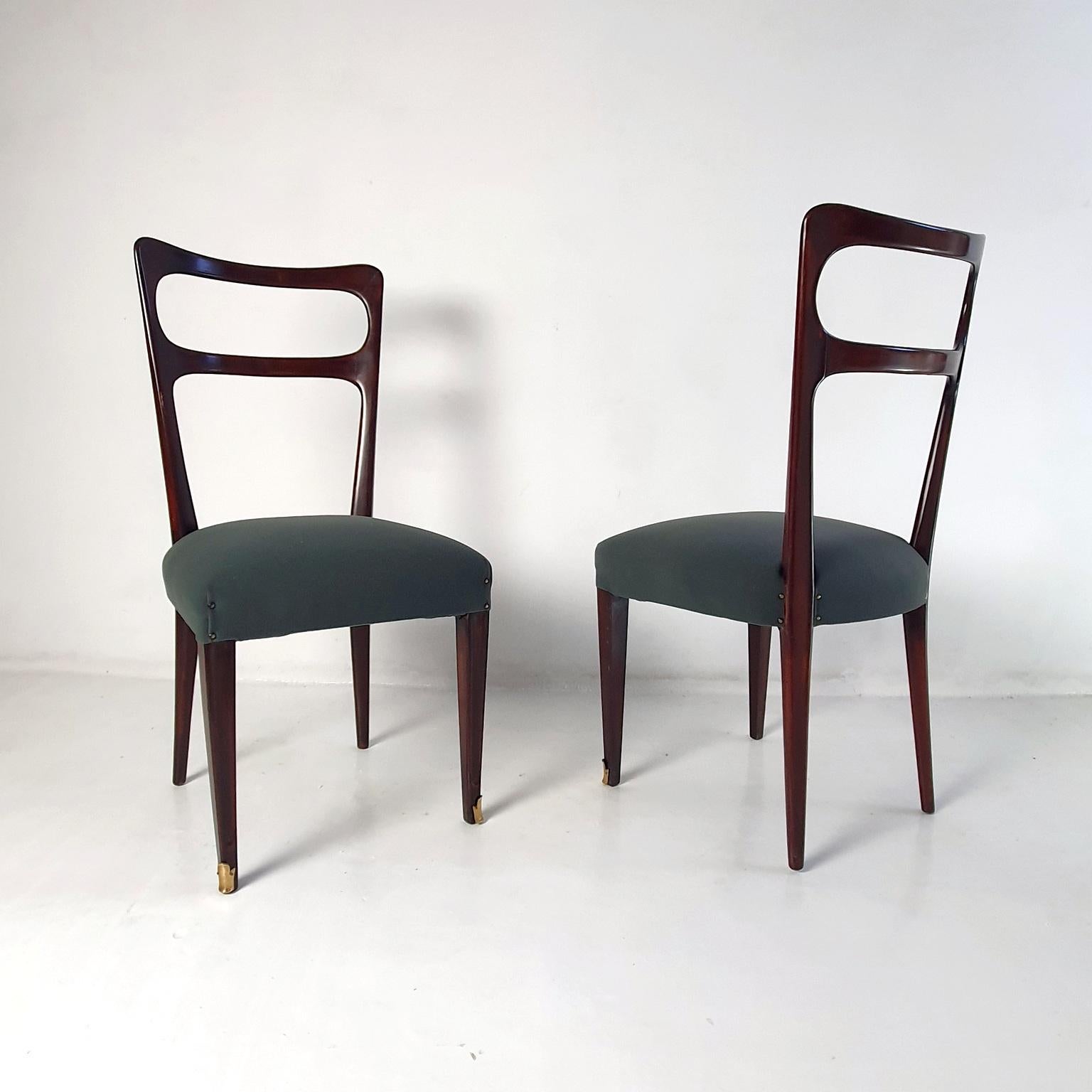 20th Century Eight Midcentury Italian Dining Chairs
