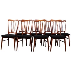 Midcentury Dining Chairs “Ingrid” by Koefoeds Hornslet Set of Eight