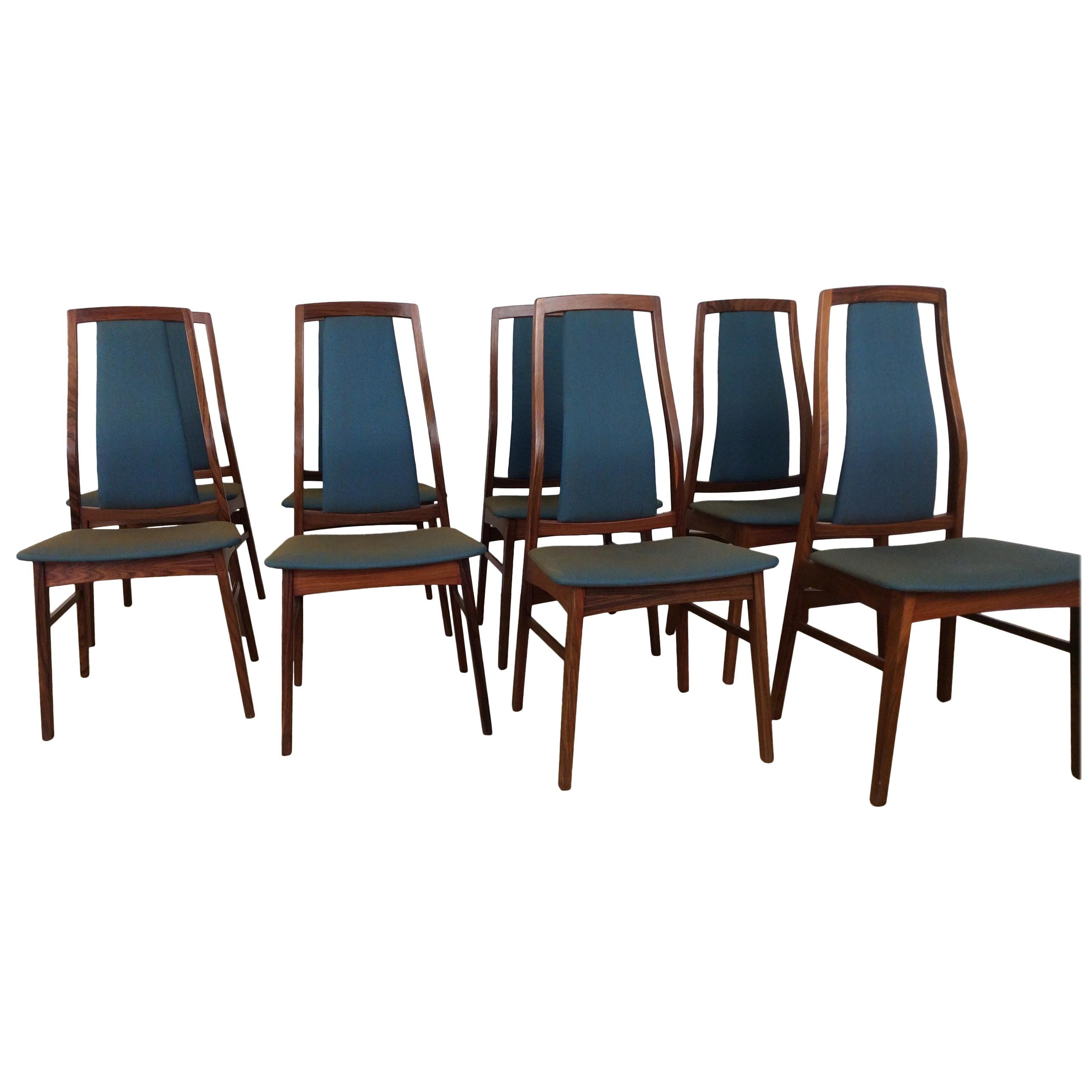 Midcentury Dining Chairs Set of 8 by Niels Koefoed For Sale