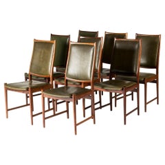 Midcentury dining chairs, Torbjørn Afdal, Bruksbo, Norway, 1960s, set of eight
