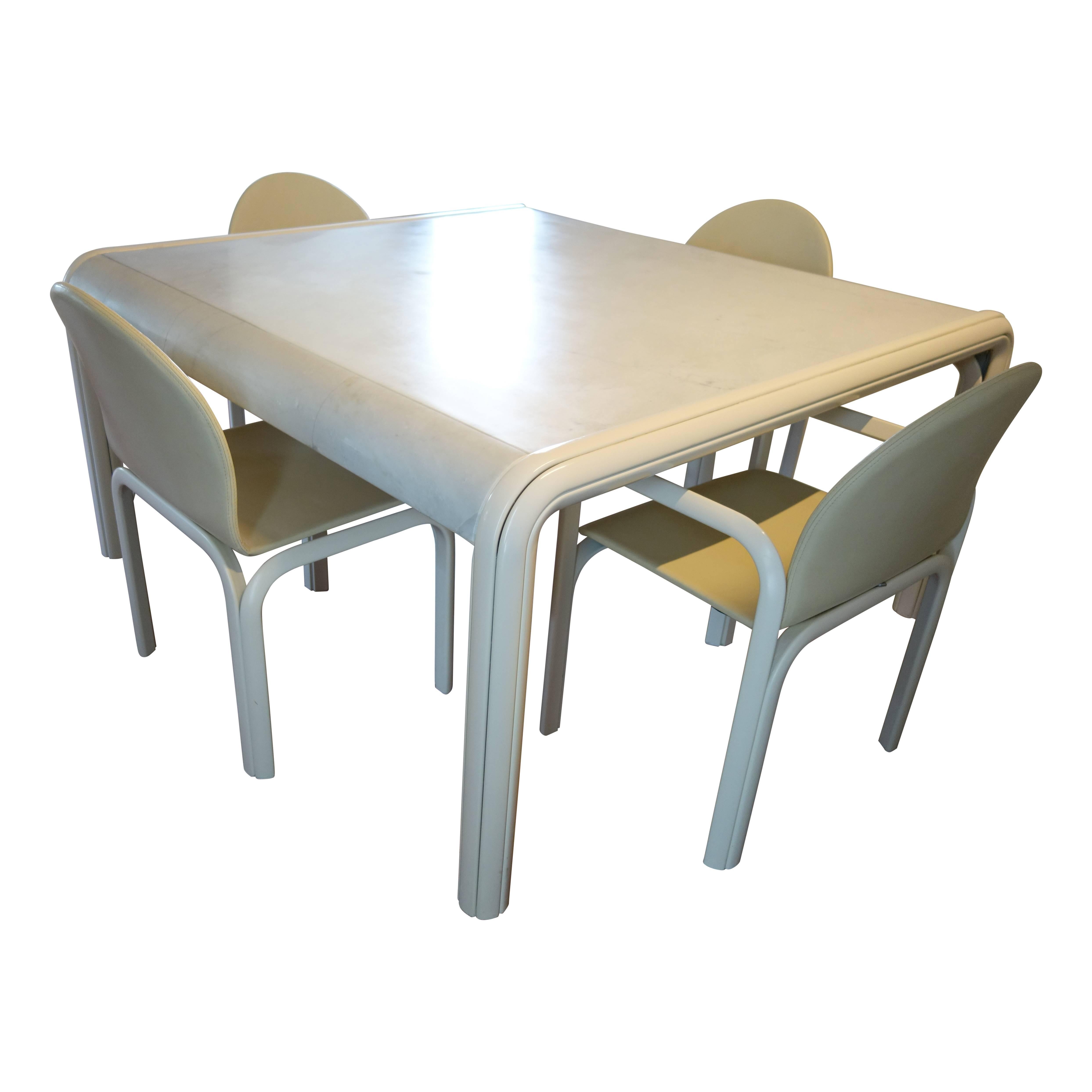 Aluminum Midcentury Dining Set Orsay Designed by Gae Aulenti for Knoll International