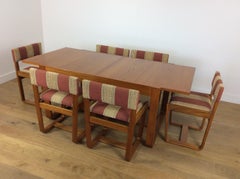 Midcentury Dining Table and Six Chairs by Uniflex