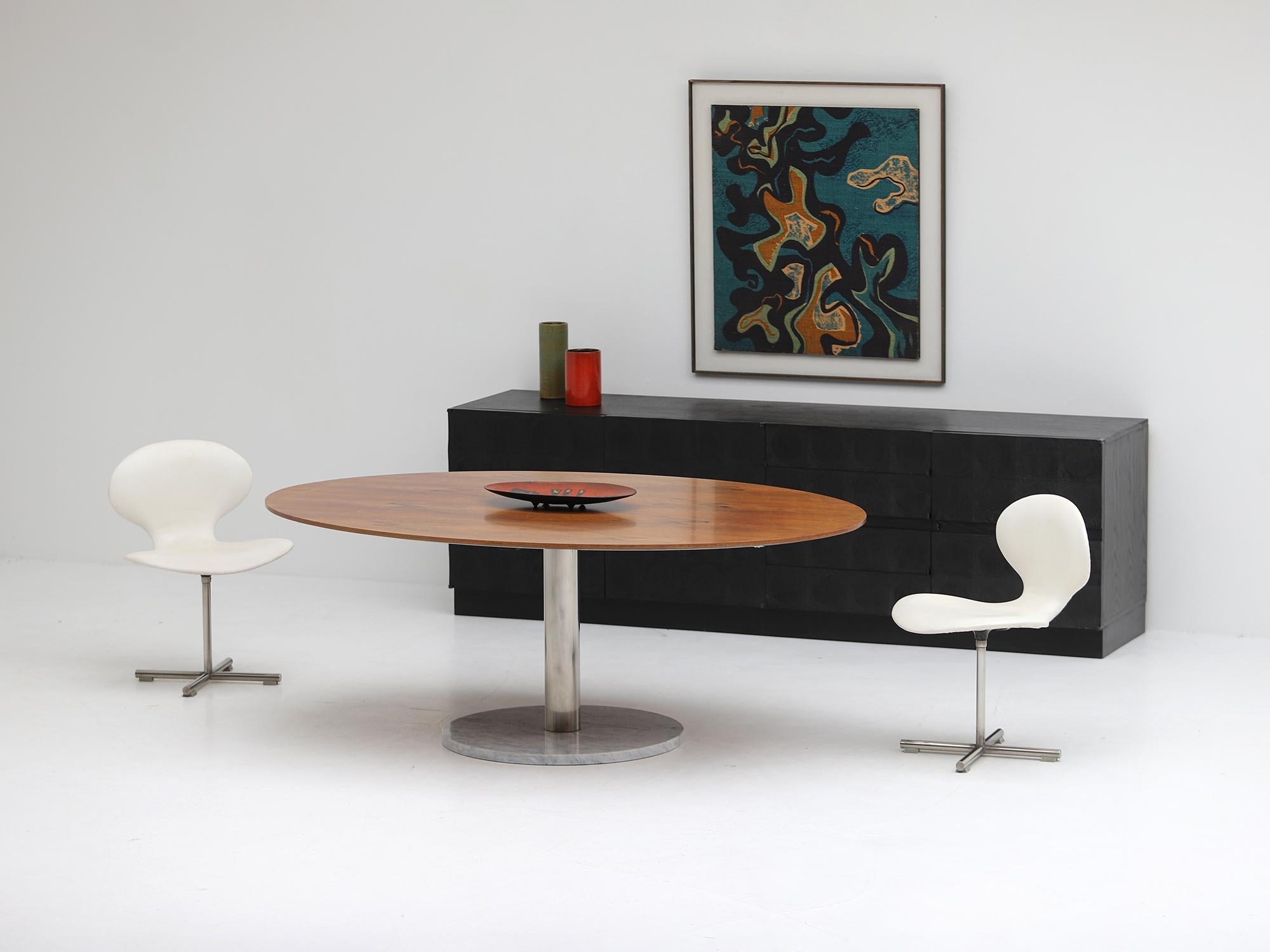 Mid-Century Modern midcentury dining table with marble base by Alfred Hendrickx for Belform 1960s