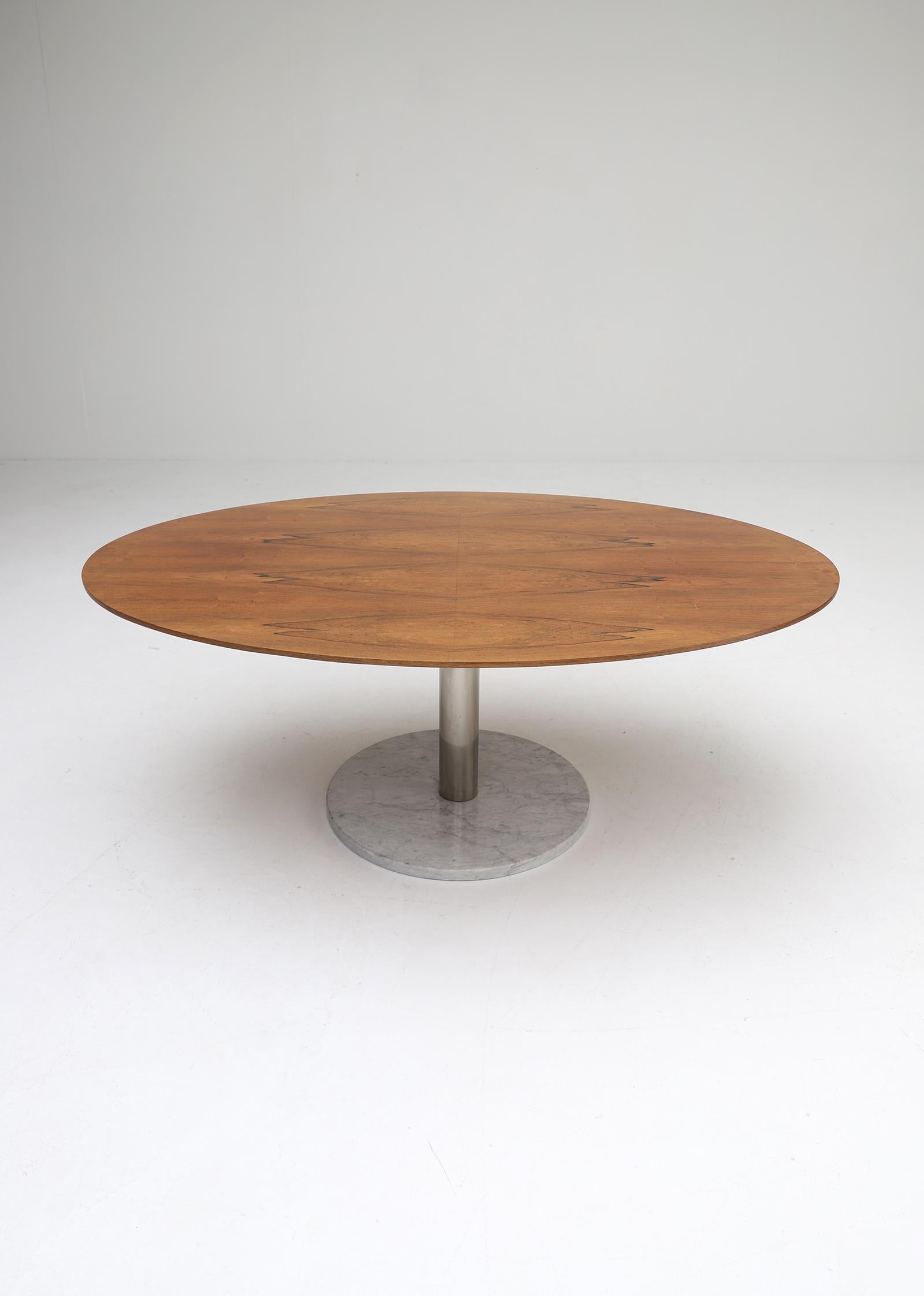 midcentury dining table with marble base by Alfred Hendrickx for Belform 1960s 2