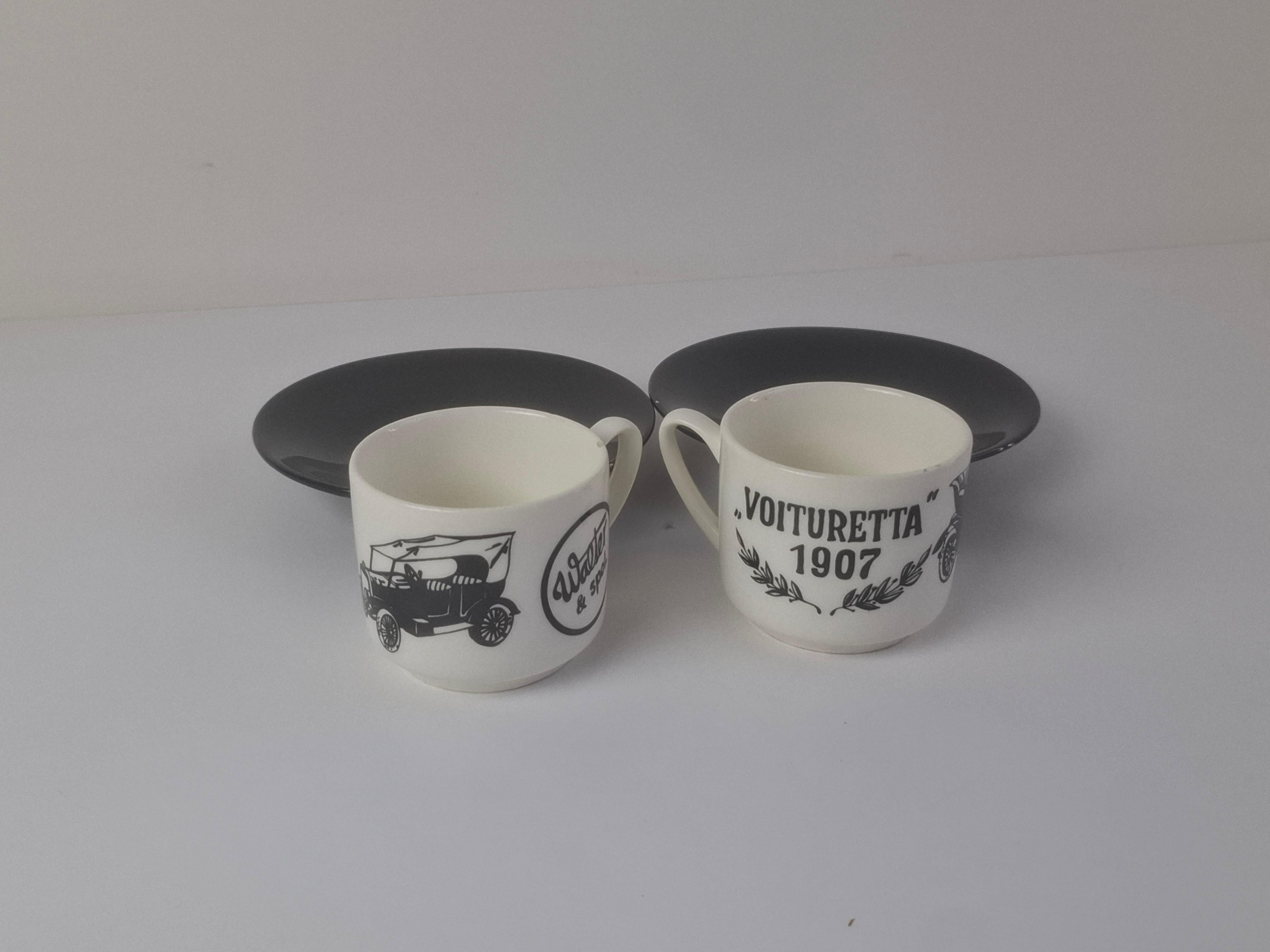 Midcentury Ditmar Urbach Czechoslovak Porcelain Cup and Saucer Set (Porzellan) im Angebot