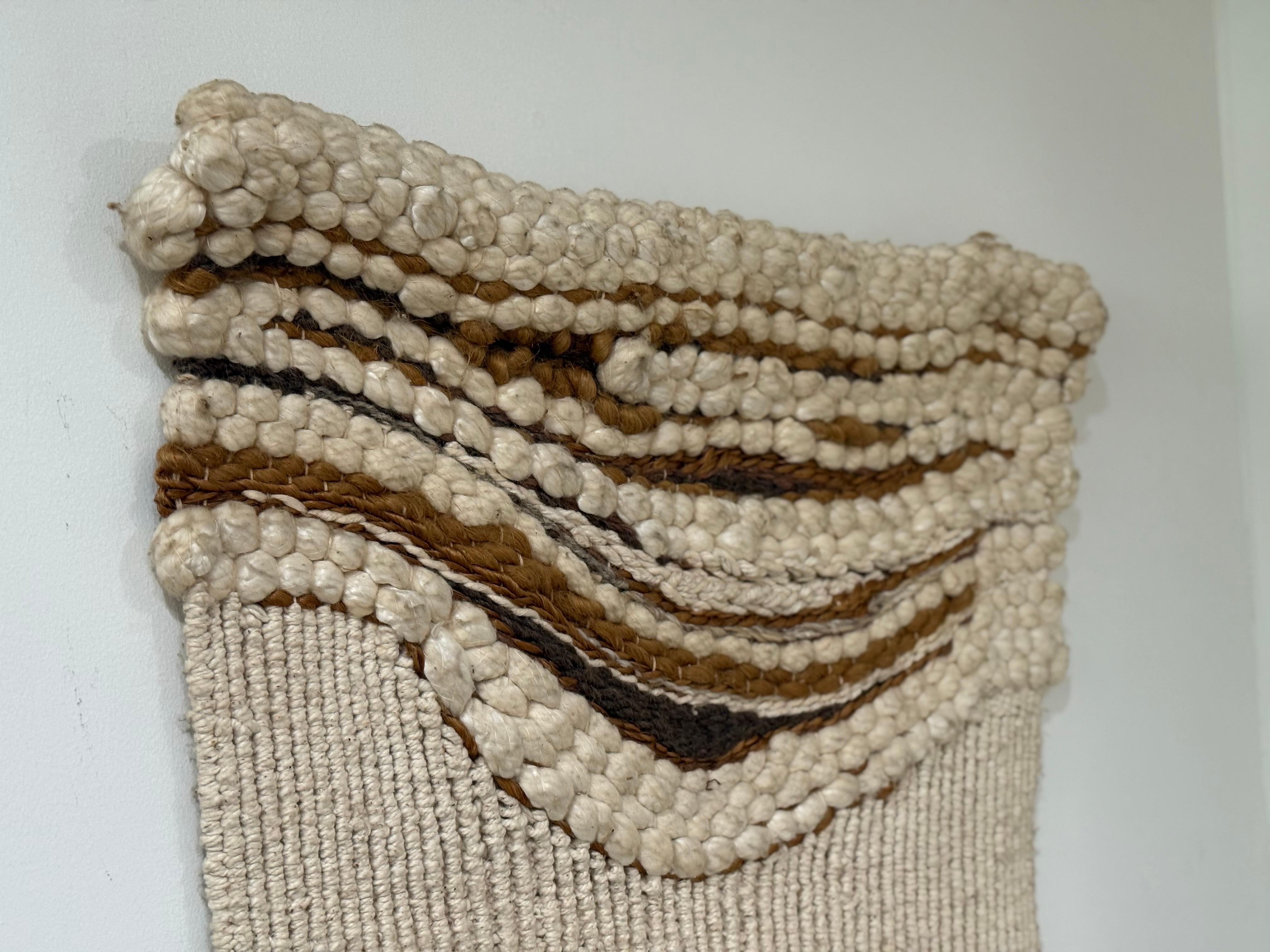Midcentury Don Freedman Organic Modern Fiber Art Wall Hanging Tapestry (Handgewebt) im Angebot