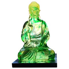 Dorothy Thorpe Lucite Citrin Gautama Buddha Lotus Skulptur aus der Jahrhundertmitte:: 1960er Jahre