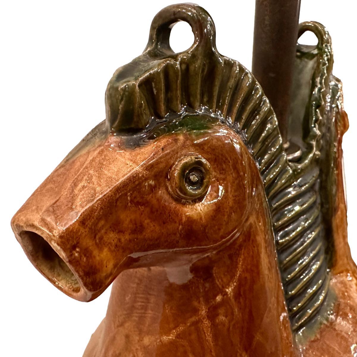 Milieu du XXe siècle Lampe double à cheval du milieu du siècle en vente