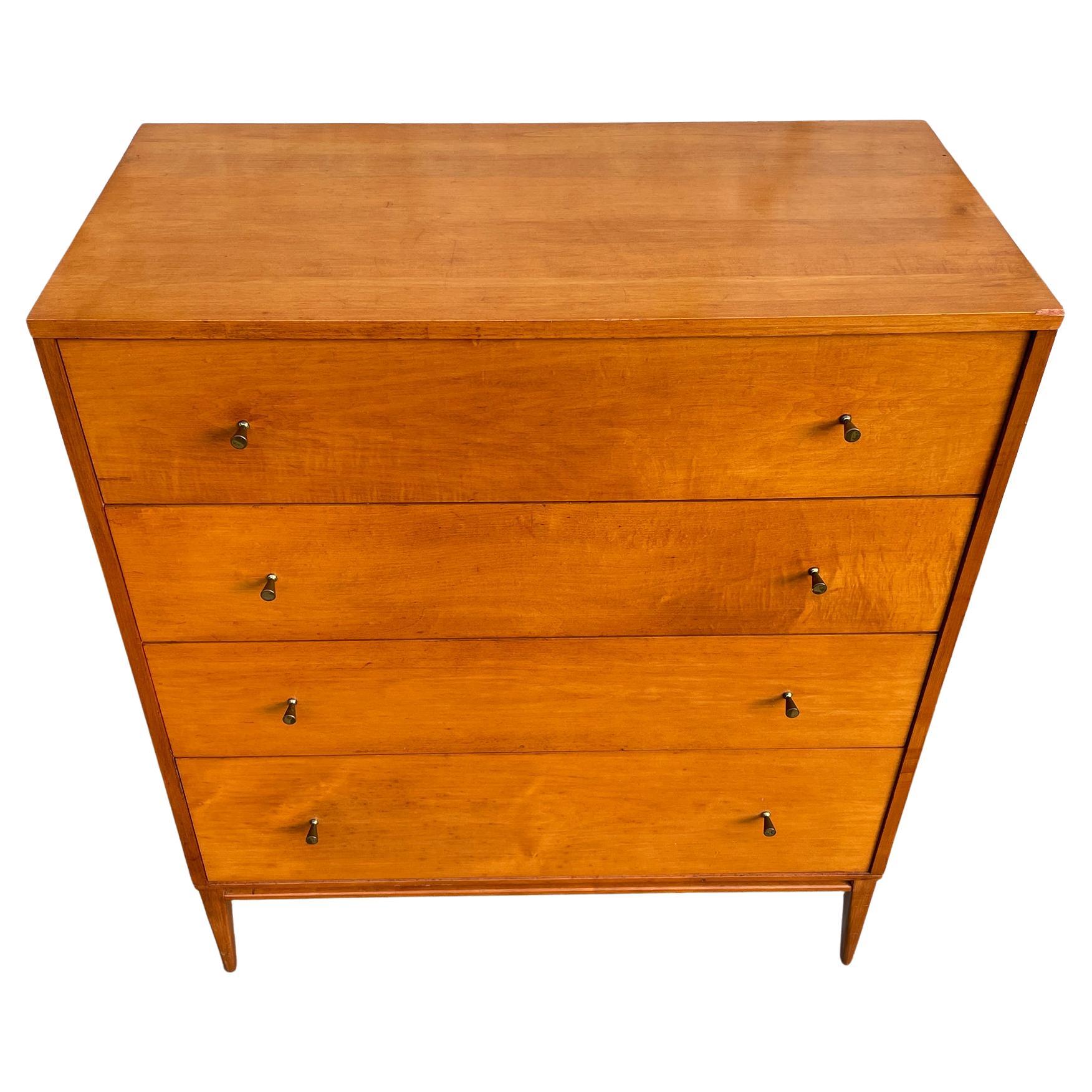 Mid-Century Modern Midcentury Dresser by Paul McCobb Planner Group #1501 Blonde Maple Brass Knobs