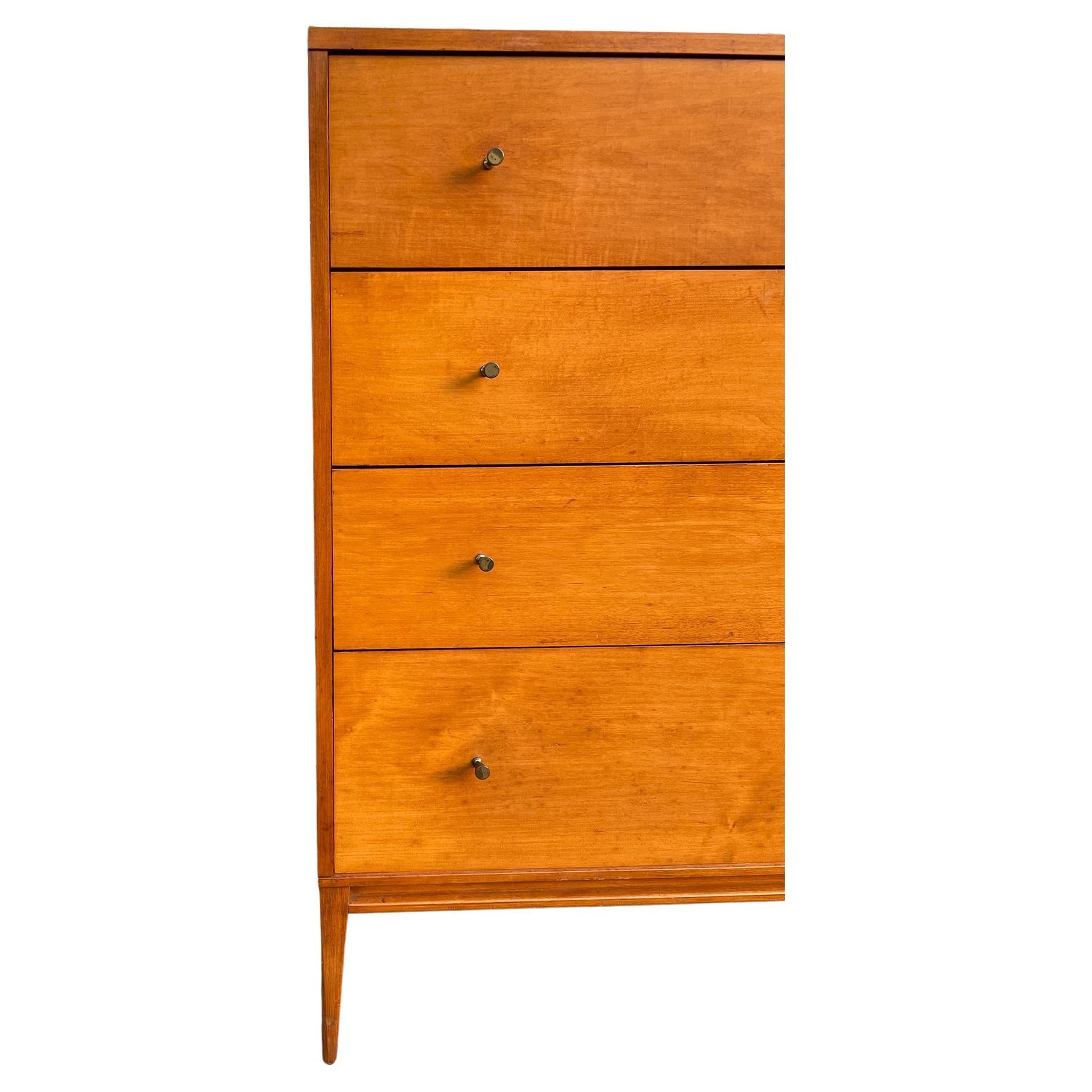 American Midcentury Dresser by Paul McCobb Planner Group #1501 Blonde Maple Brass Knobs