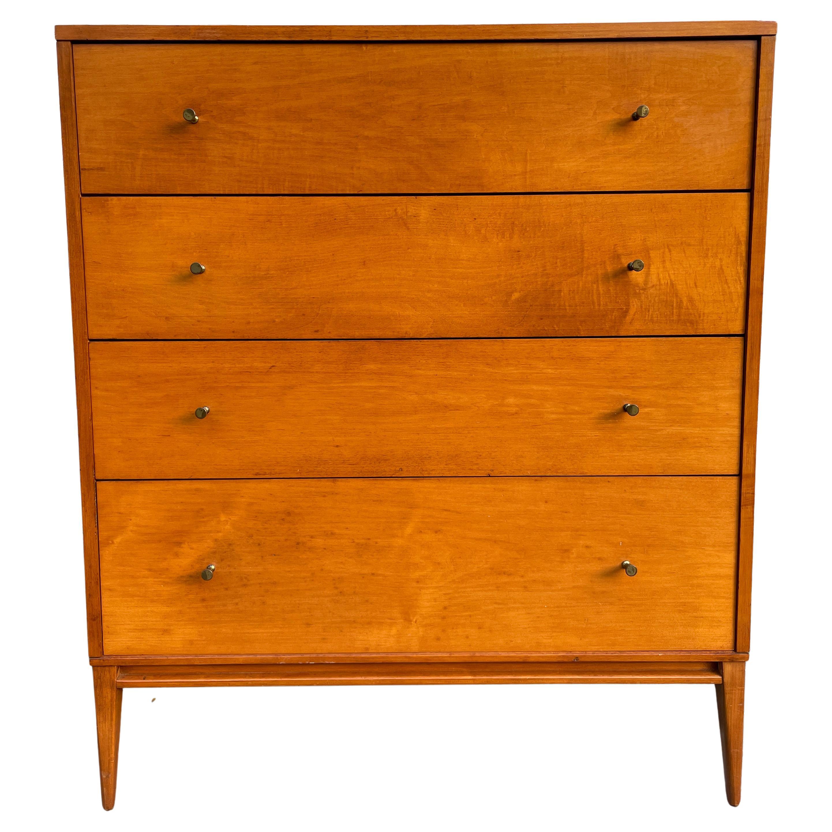 Midcentury Dresser by Paul McCobb Planner Group #1501 Blonde Maple Brass Knobs