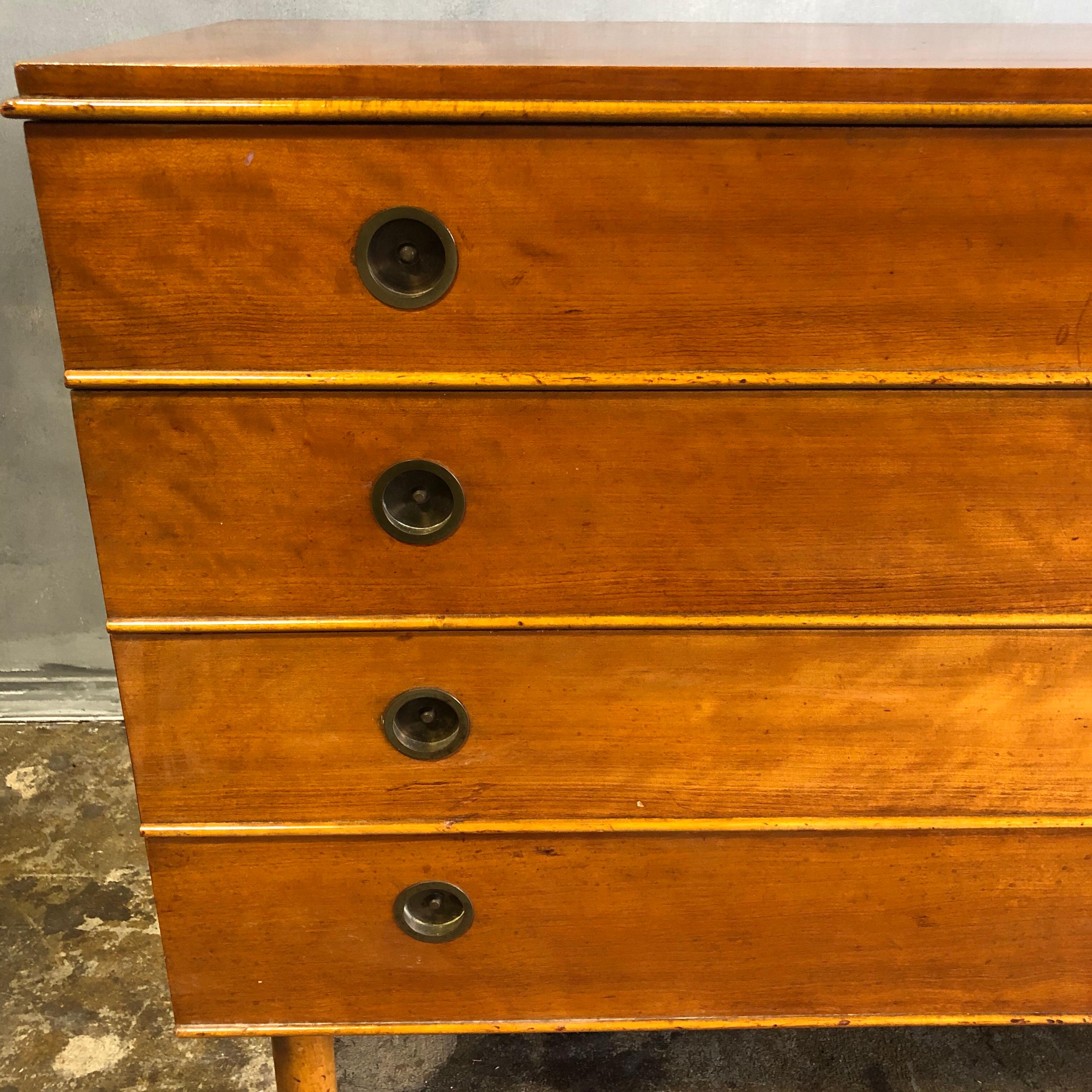 Brass Midcentury Dresser by Renzo Rutili Dresser for Johnson Furniture Co.