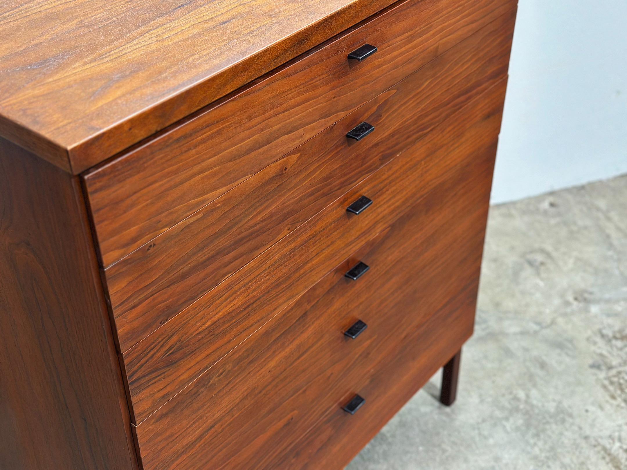 Midcentury Dresser - Jack Cartwright - Founders Patterns 10 - Tall Highboy Chest In Good Condition For Sale In Decatur, GA