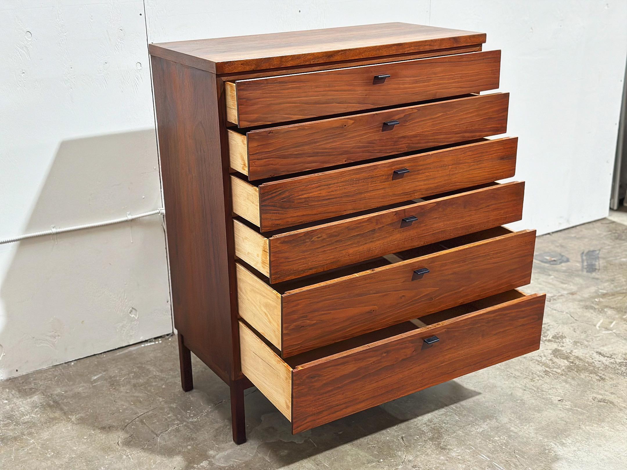 Walnut Midcentury Dresser - Jack Cartwright - Founders Patterns 10 - Tall Highboy Chest For Sale