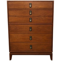 Antique Midcentury Dresser with Leather Hardware Detail