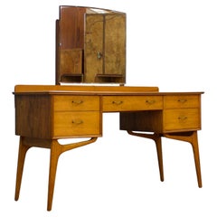 Retro Midcentury Dressing Table in Walnut by Alfred COX for Heals, 1950s