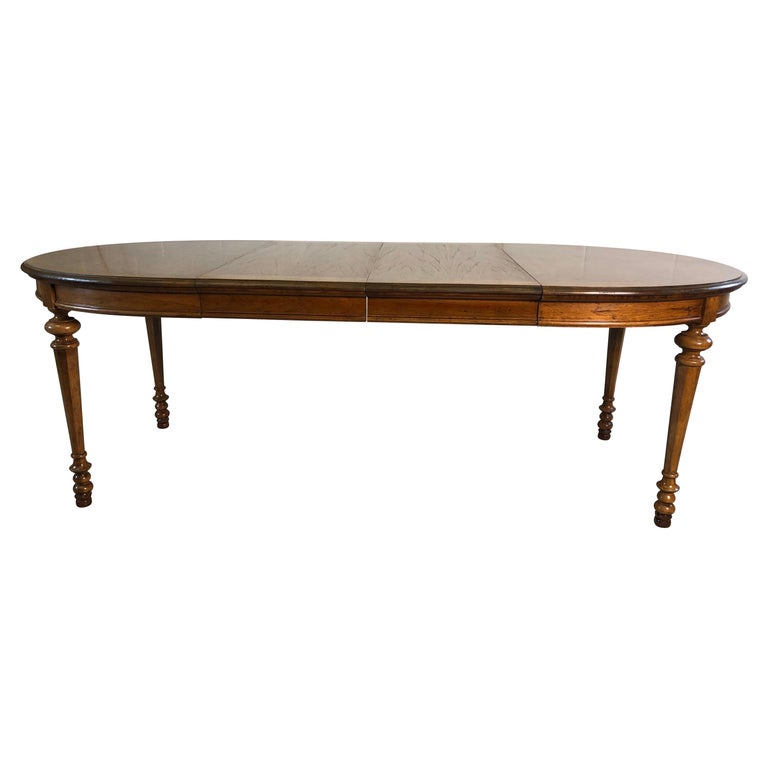 Midcentury Drexel Diamond Matched Velero Dining Room Table For Sale at