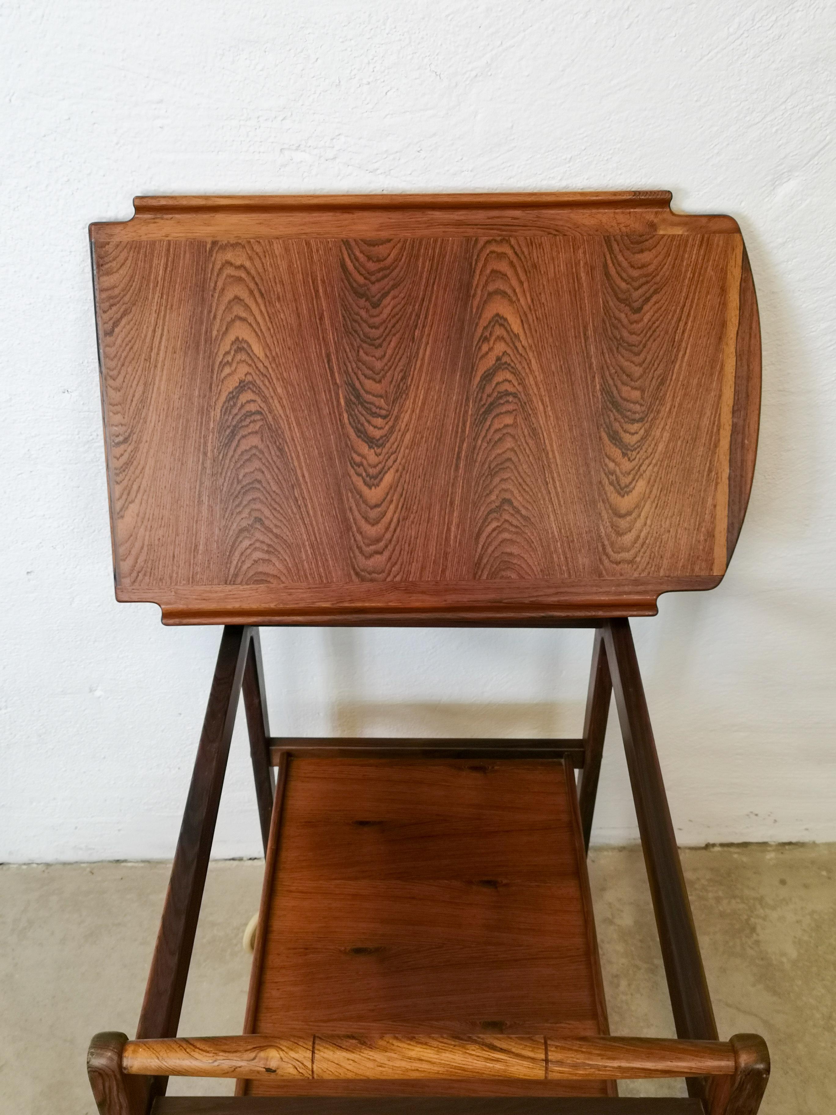 Midcentury Drink Trolley Rosewood Erik Gustafsson, Sweden, 1960s 6