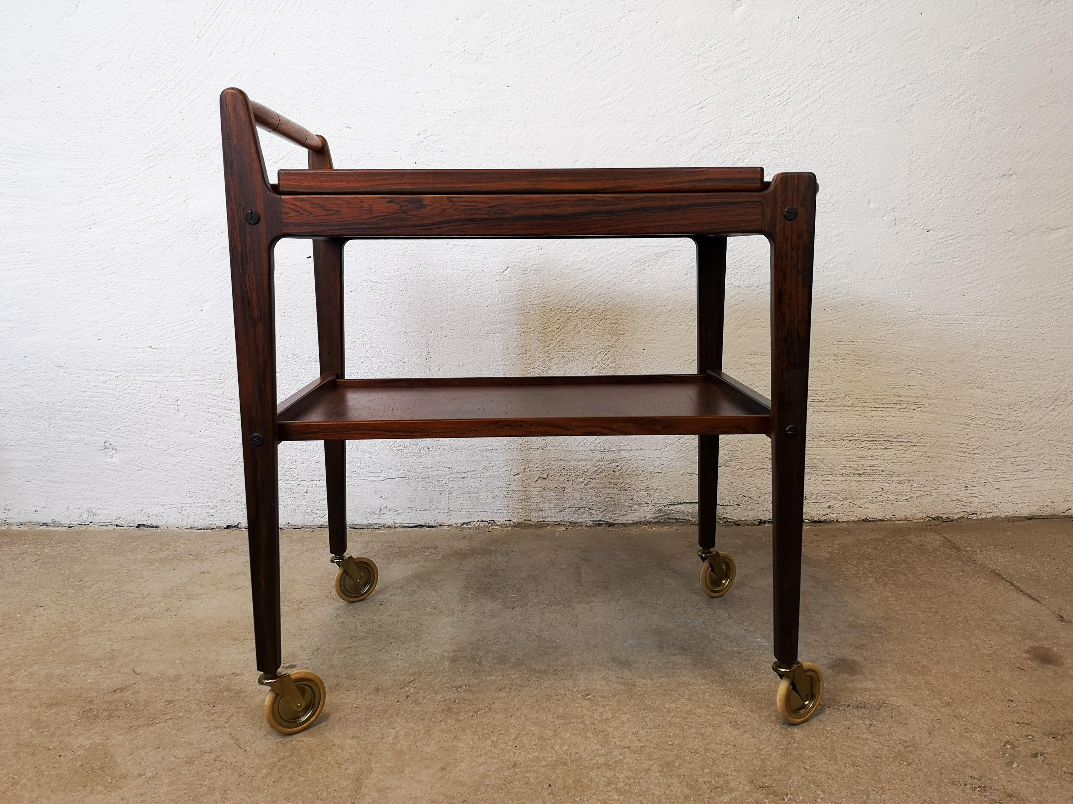 Swedish Midcentury Drink Trolley Rosewood Erik Gustafsson, Sweden, 1960s