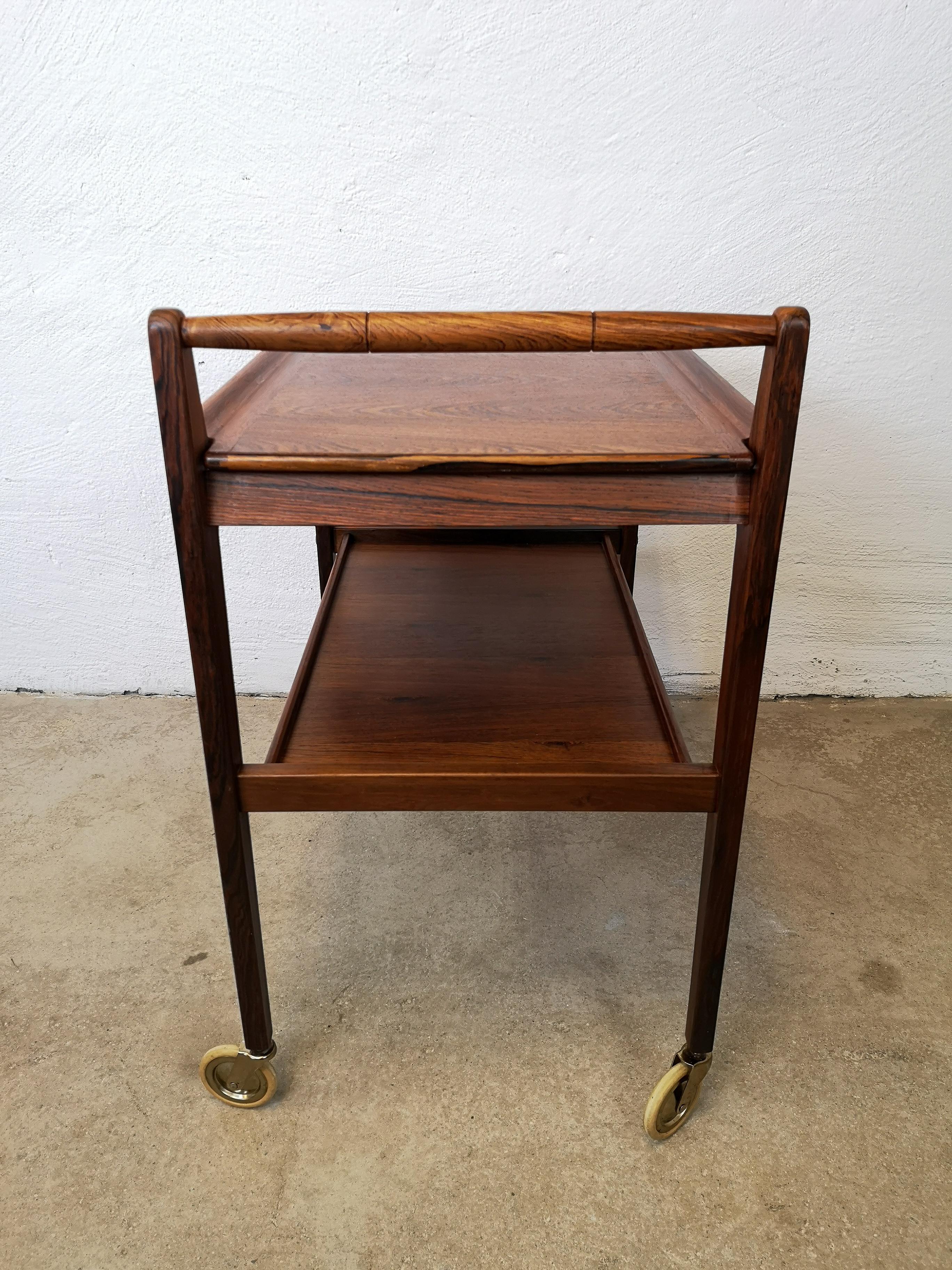 Midcentury Drink Trolley Rosewood Erik Gustafsson, Sweden, 1960s 3