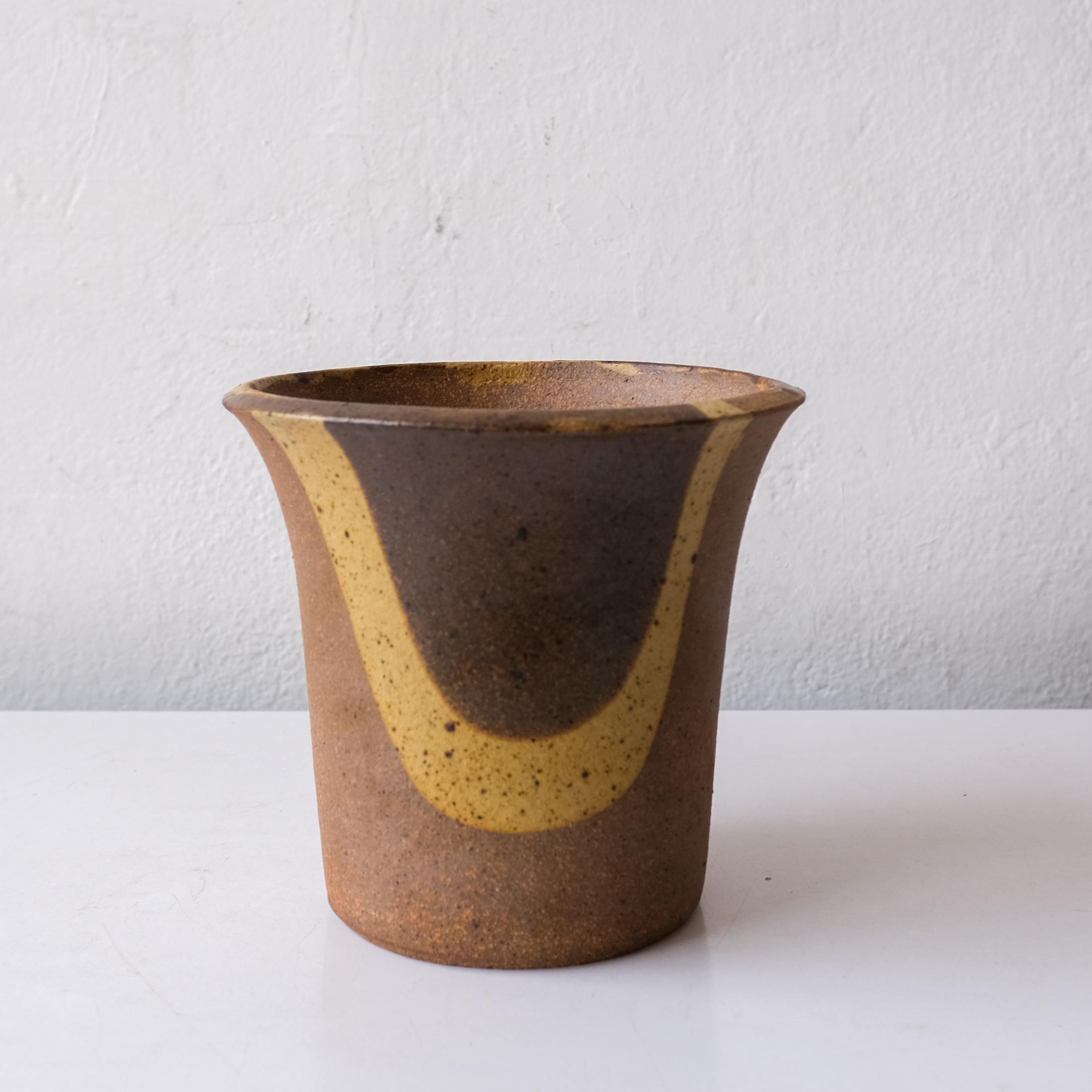 Drip Glaze stoneware planter from the 1960s. Signed USA on the bottom.
