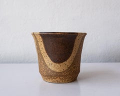 Jardinera de gres goteado de mediados de siglo al estilo de David Cressey