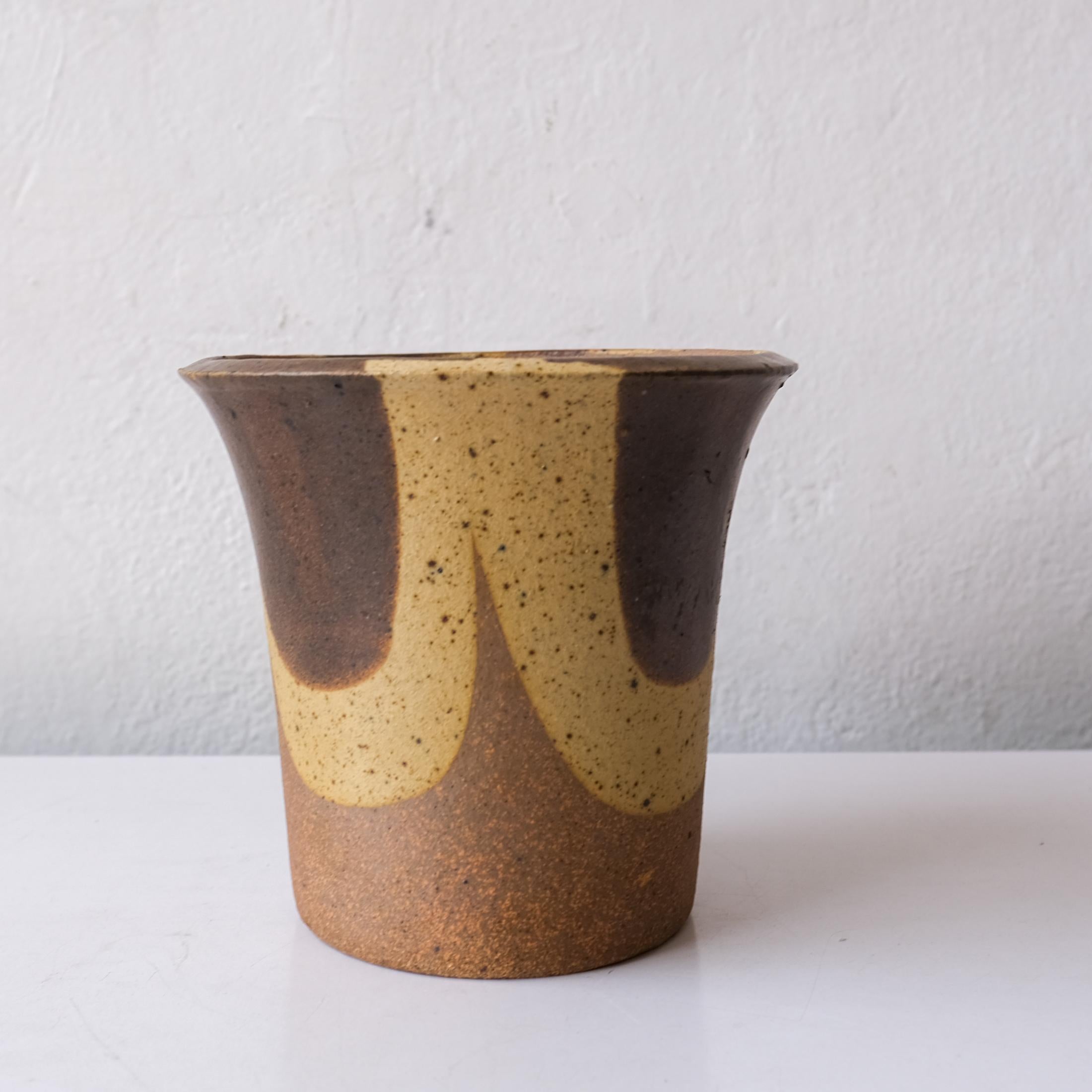 Mid-Century Modern Midcentury Drip Glaze Stoneware Planter in the Style of David Cressey
