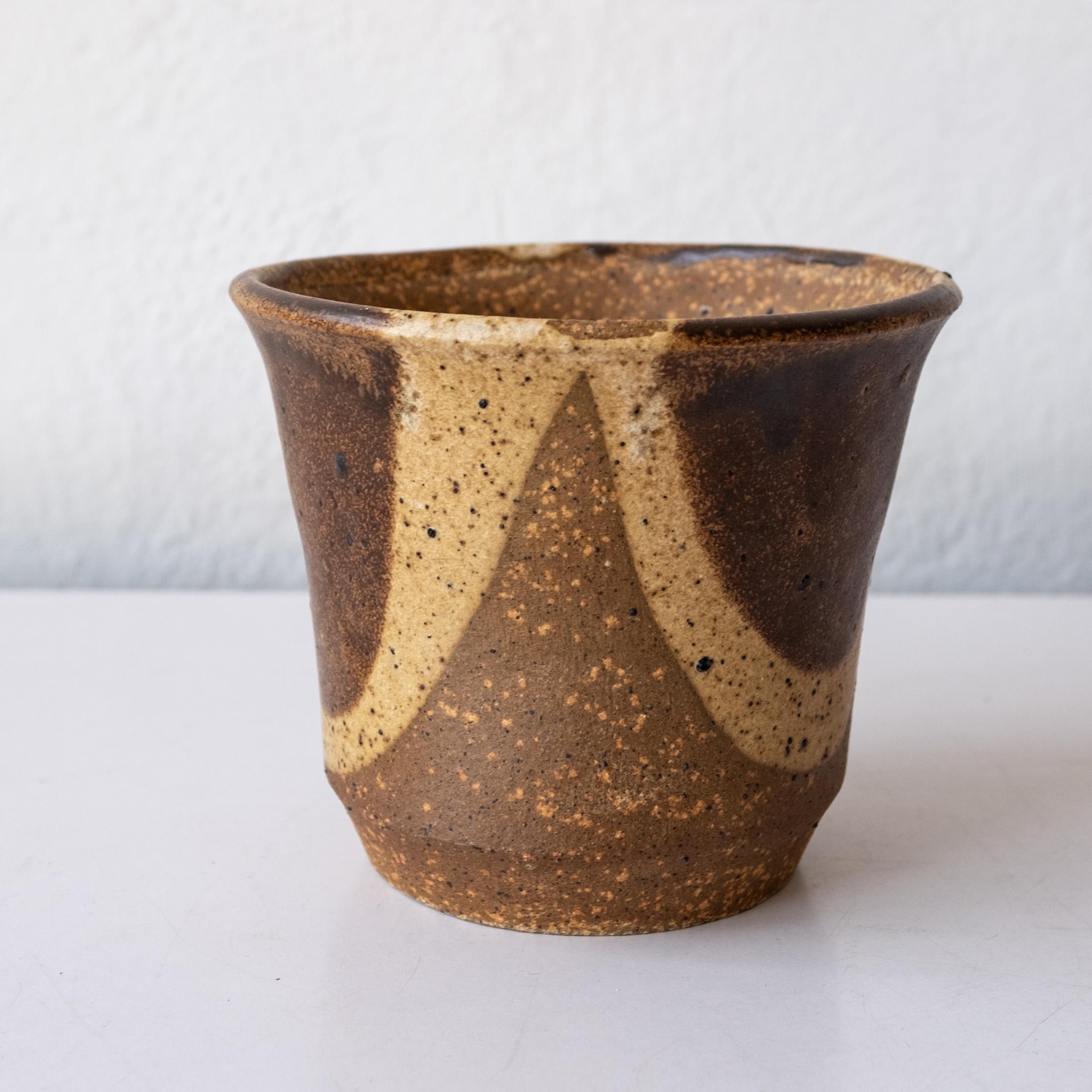 American Midcentury Drip Glaze Stoneware Planter in the Style of David Cressey For Sale