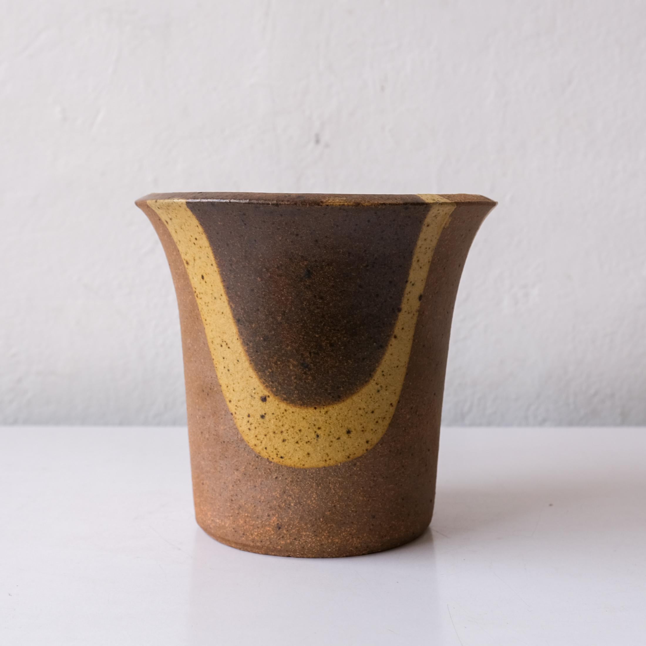 20th Century Midcentury Drip Glaze Stoneware Planter in the Style of David Cressey