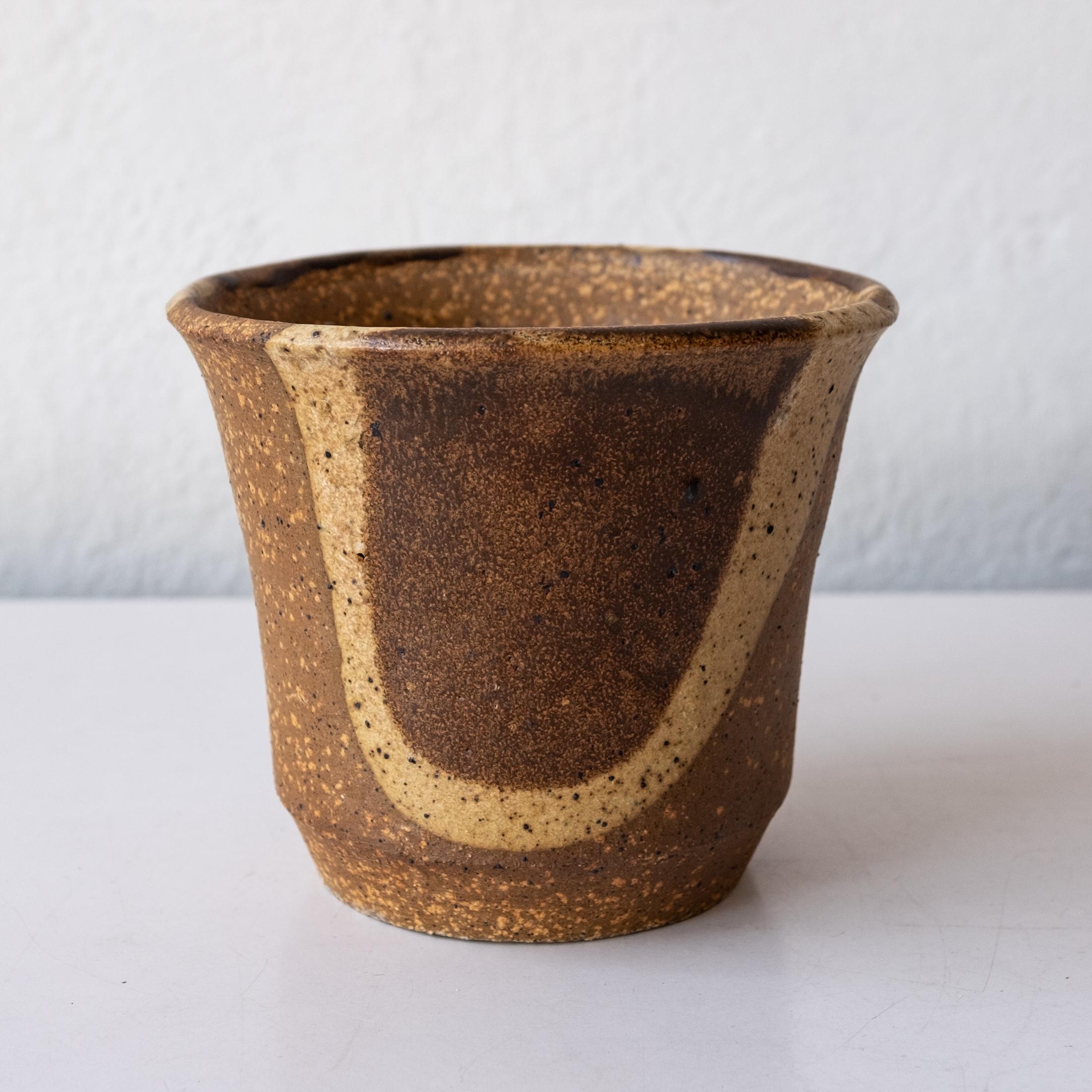 Midcentury Drip Glaze Stoneware Planter in the Style of David Cressey In Good Condition For Sale In San Diego, CA