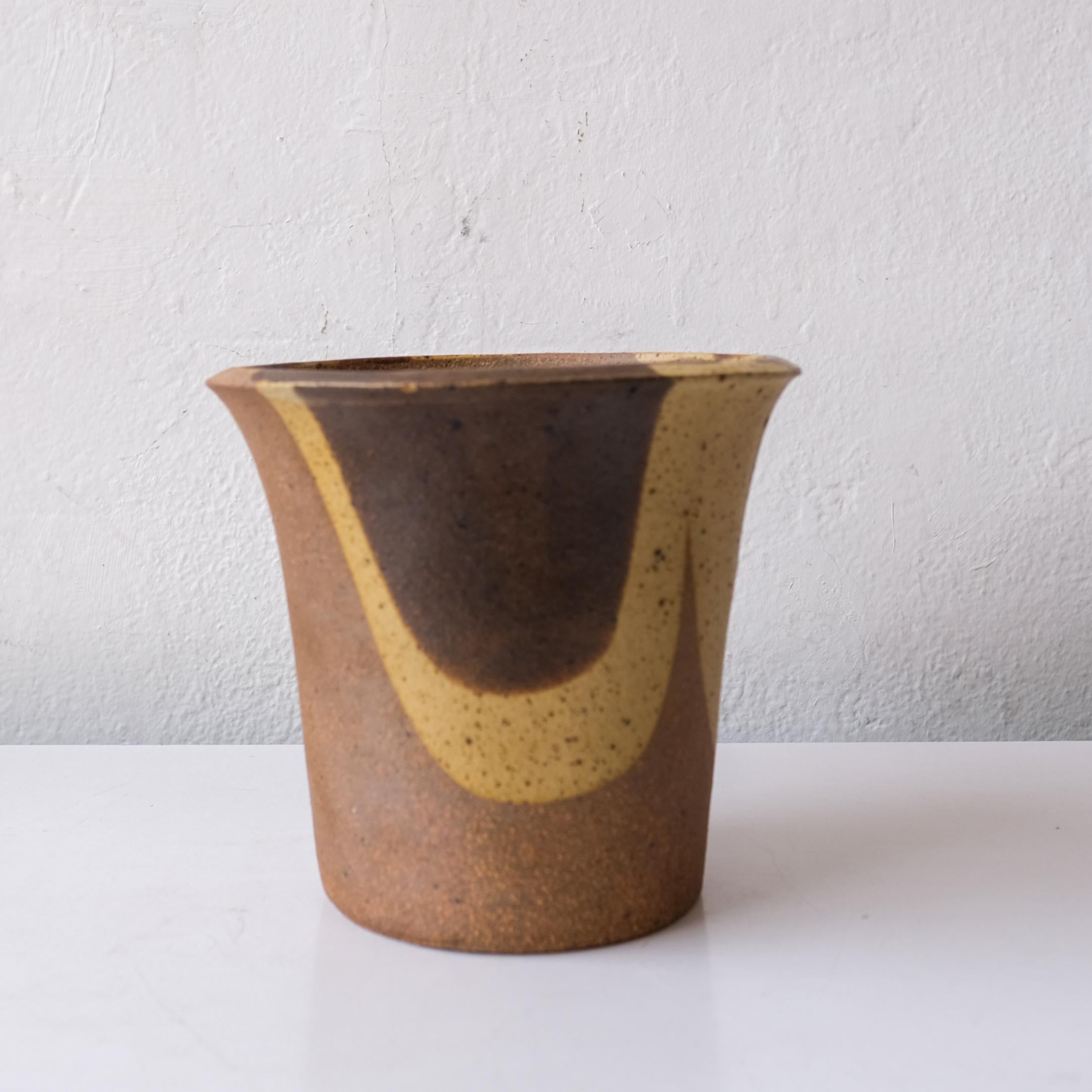 Midcentury Drip Glaze Stoneware Planter in the Style of David Cressey 1