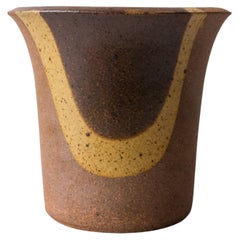 Midcentury Drip Glaze Stoneware Planter in the Style of David Cressey