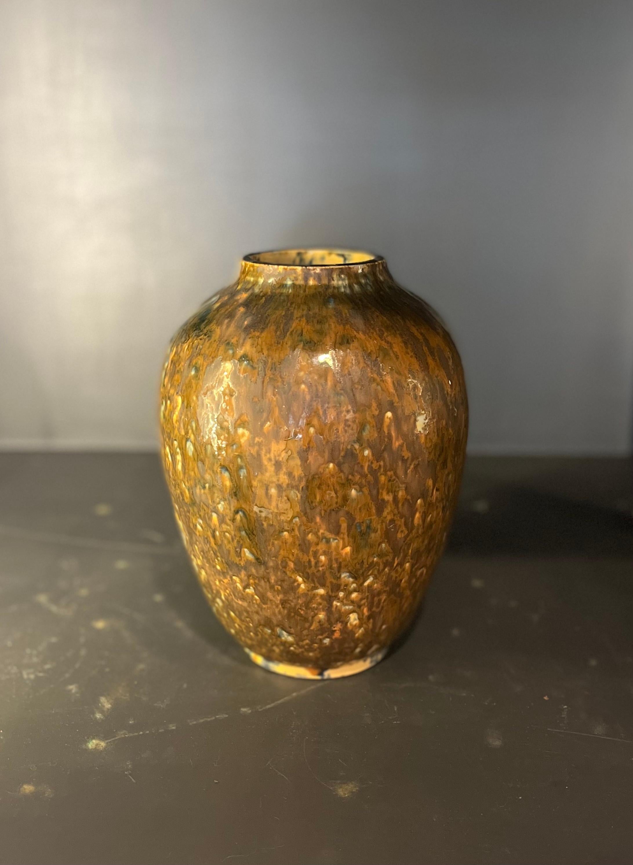 Mid-20th Century Midcentury Drip Glaze Vases For Sale