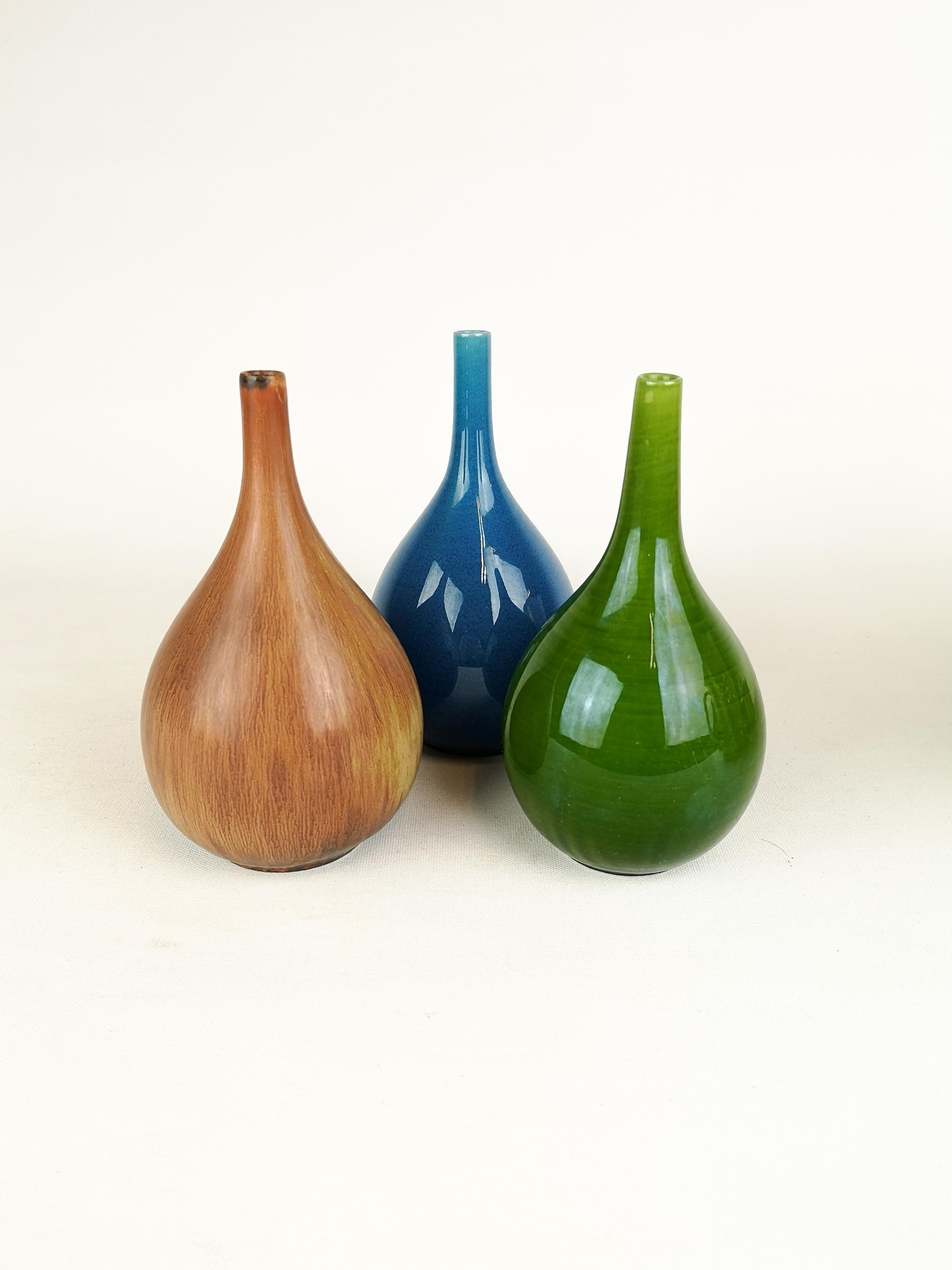 Midcentury Drop Formed Vases Carl Harry Stålhane Rörstrand, Sweden, 1960s 4