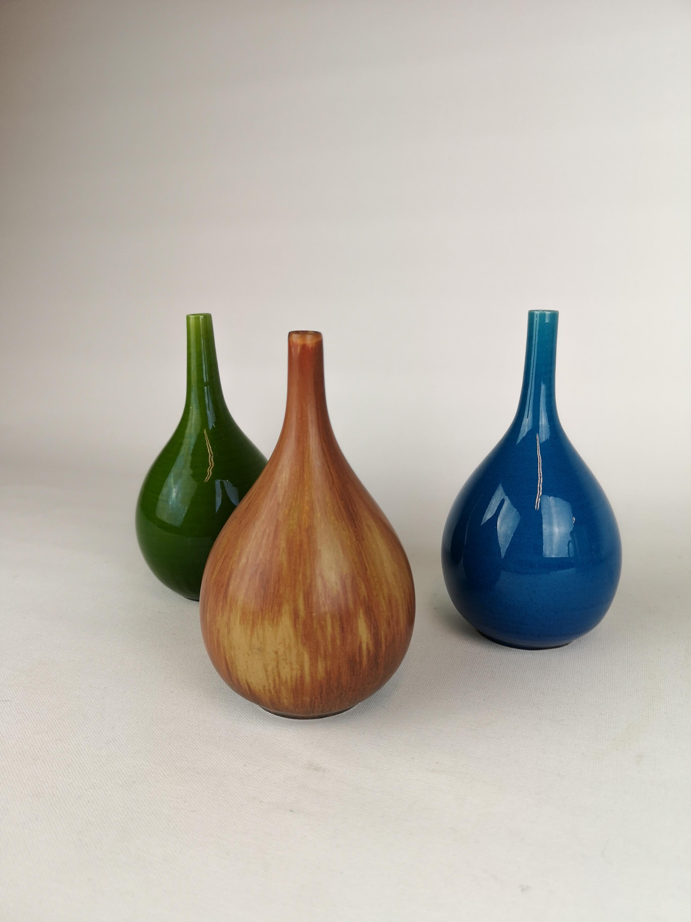Mid-Century Modern Midcentury Drop Formed Vases Carl Harry Stålhane Rörstrand, Sweden, 1960s
