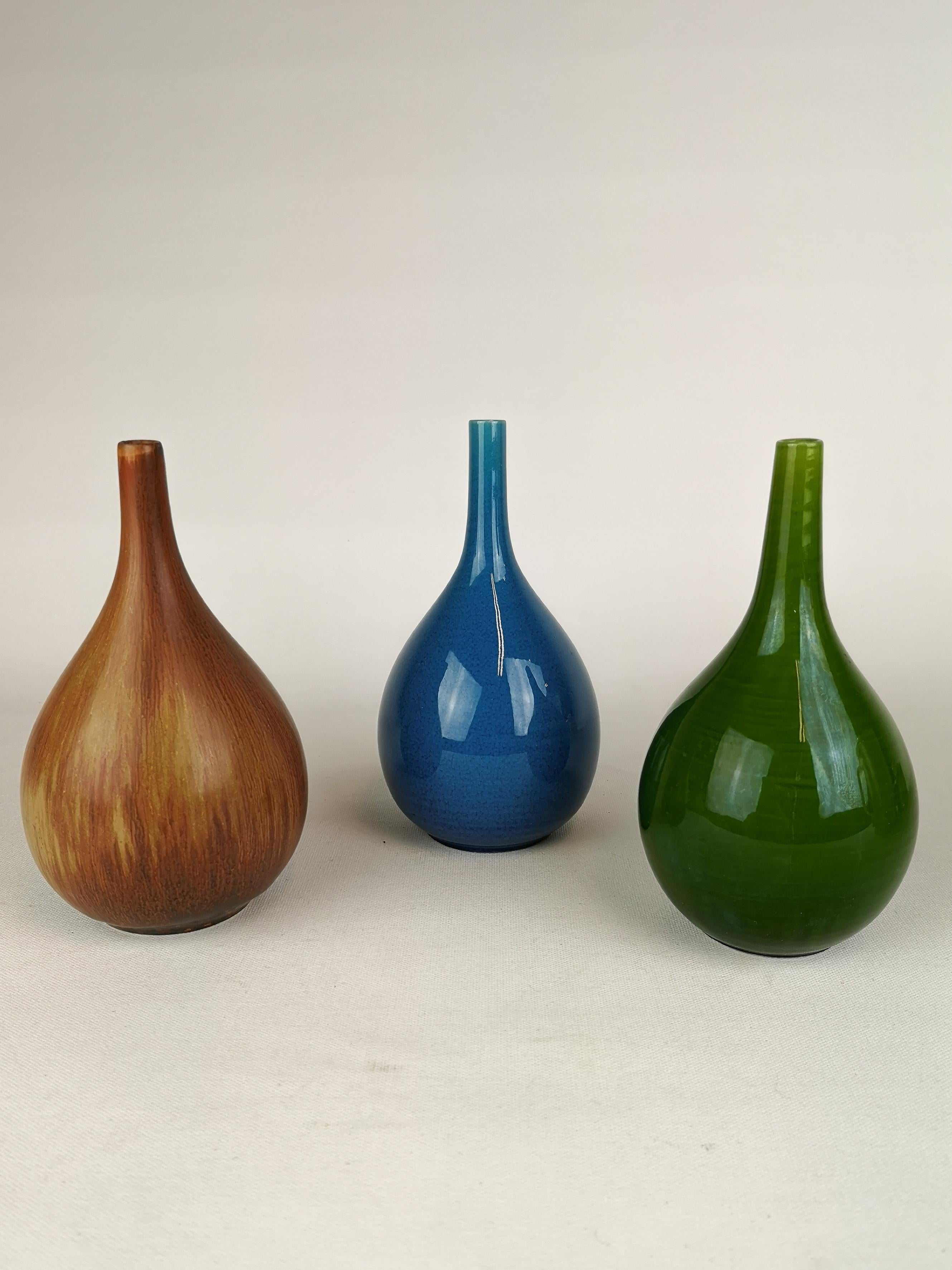 Midcentury Drop Formed Vases Carl Harry Stålhane Rörstrand, Sweden, 1960s 1