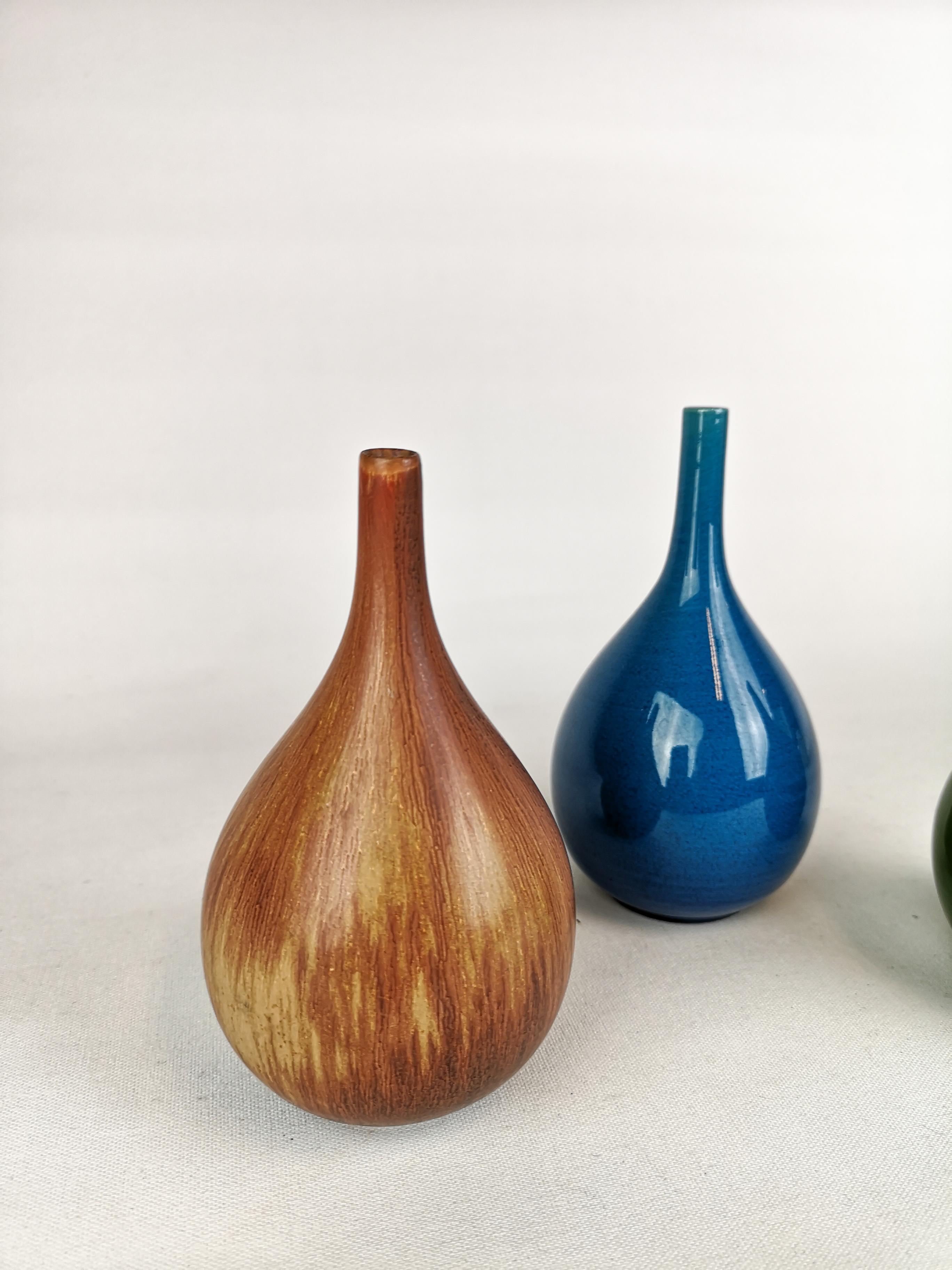 Midcentury Drop Formed Vases Carl Harry Stålhane Rörstrand, Sweden, 1960s 2