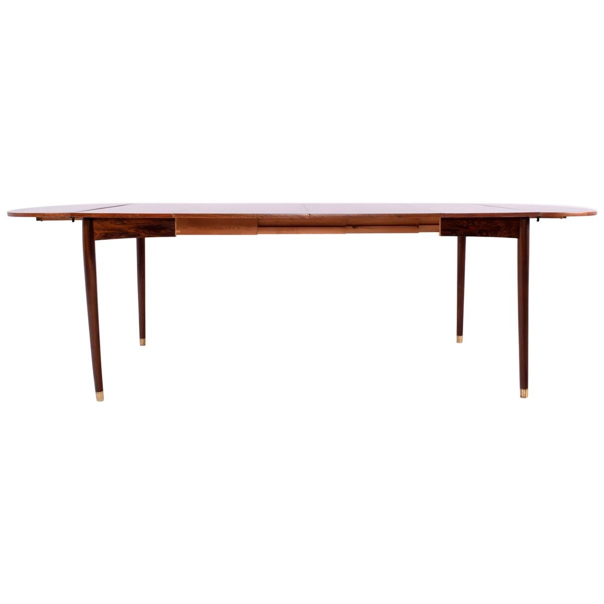 Midcentury Drop-Leaf Dining Table in Rosewood with 2 Extensions