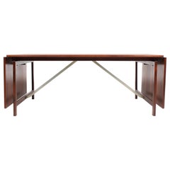 Large Midcentury Drop-Leaf Table in Rosewood, 1950s