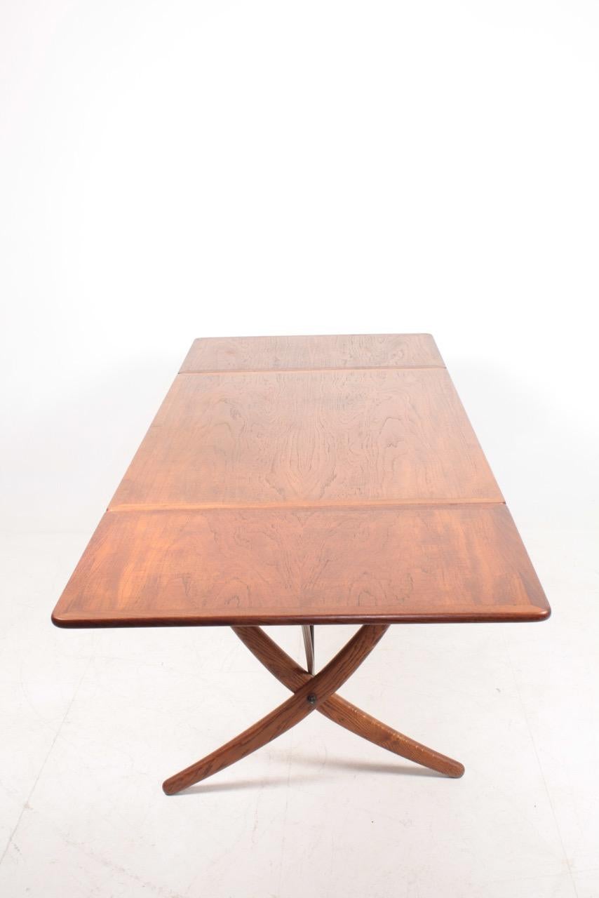 Midcentury Drop-Leaf Table in Teak Model l AT-304 by Hans Wegner, 1950 2