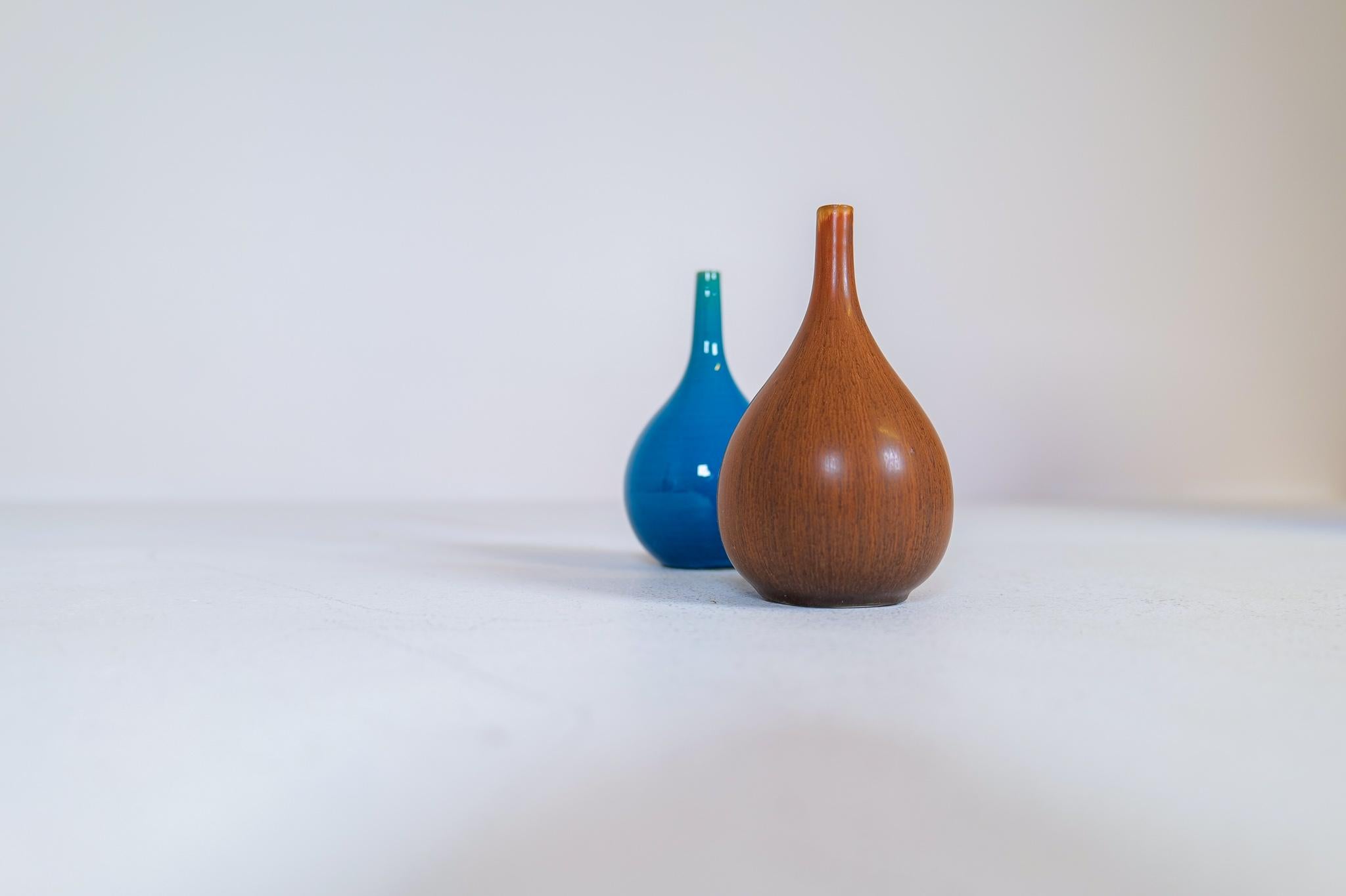 Midcentury Modern Drop Shaped Vases Carl Harry Stålhane Rörstrand, Sweden, 1960s For Sale 4