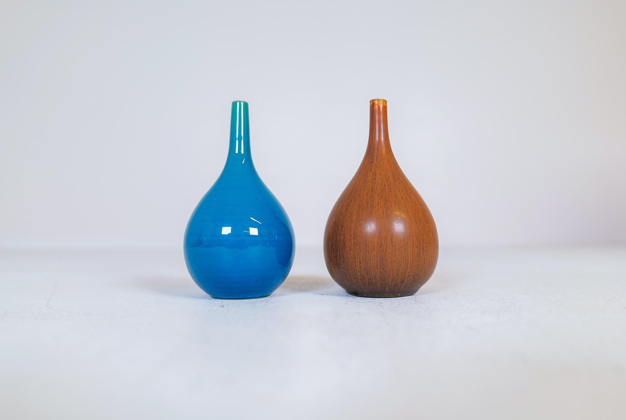 Midcentury Modern Drop Shaped Vases Carl Harry Stålhane Rörstrand, Sweden, 1960s In Good Condition For Sale In Hillringsberg, SE