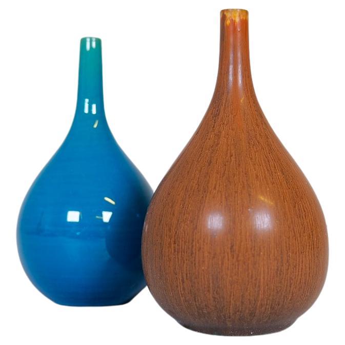 Midcentury Modern Drop Shaped Vases Carl Harry Stålhane Rörstrand, Sweden, 1960s For Sale