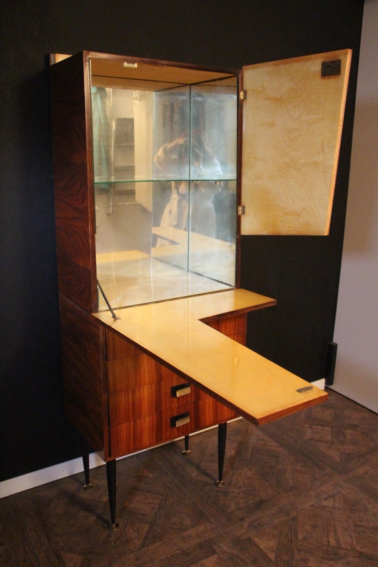 Midcentury Dry Bar Cabinet, Cocktail Bar Cabinet, Dassi's or Paolo Buffa's Style 4