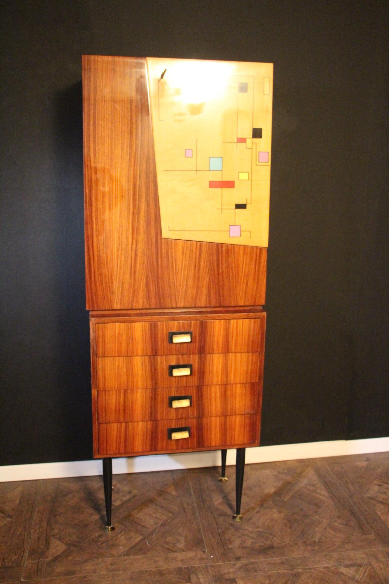 Mid-Century Modern Midcentury Dry Bar Cabinet, Cocktail Bar Cabinet, Dassi's or Paolo Buffa's Style