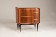 Midcentury Dry Bar Cabinet with Lights and Mirror Coating Inside