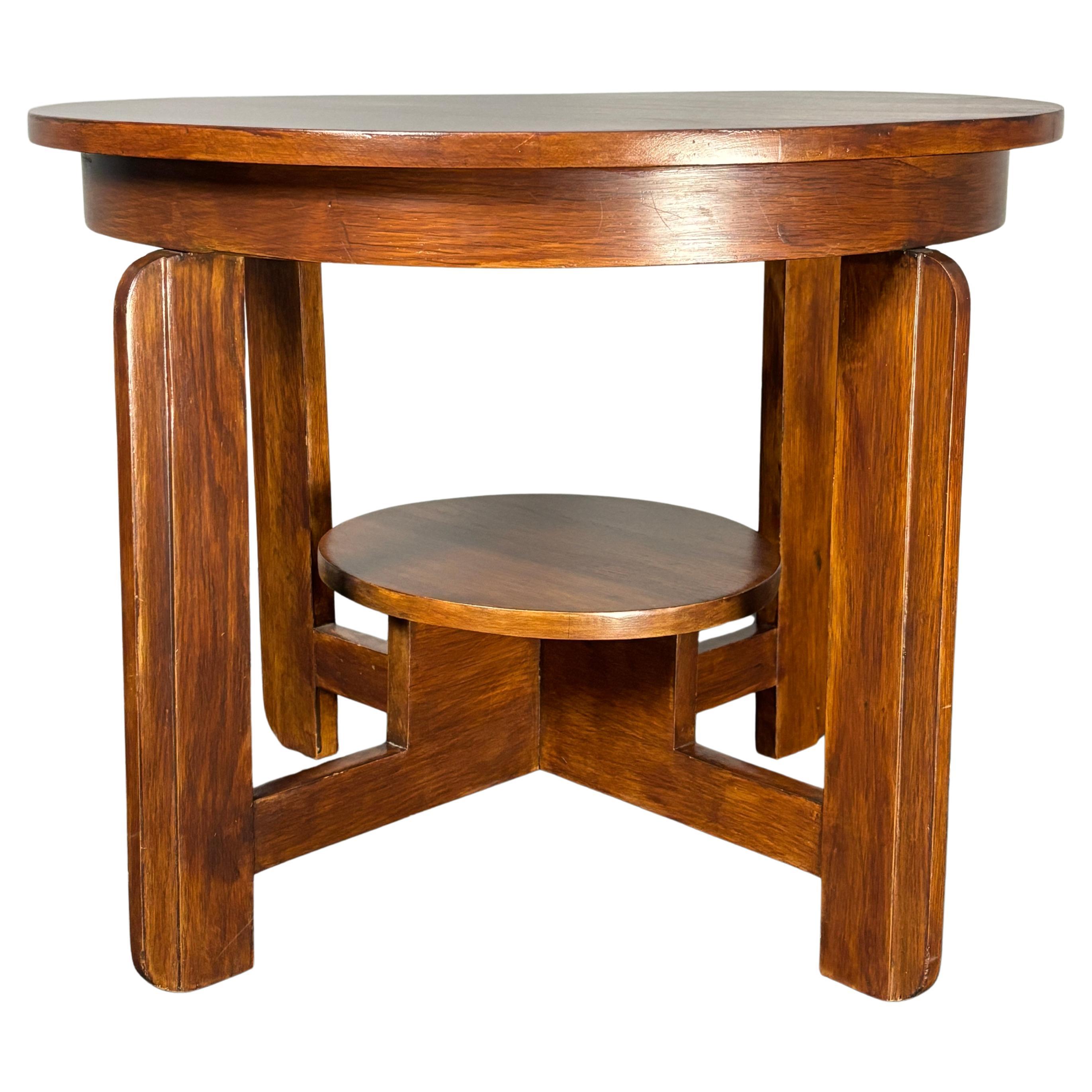 Midcentury Dutch Art Deco mahogany side or coffee table, ca 1940s - 1950s