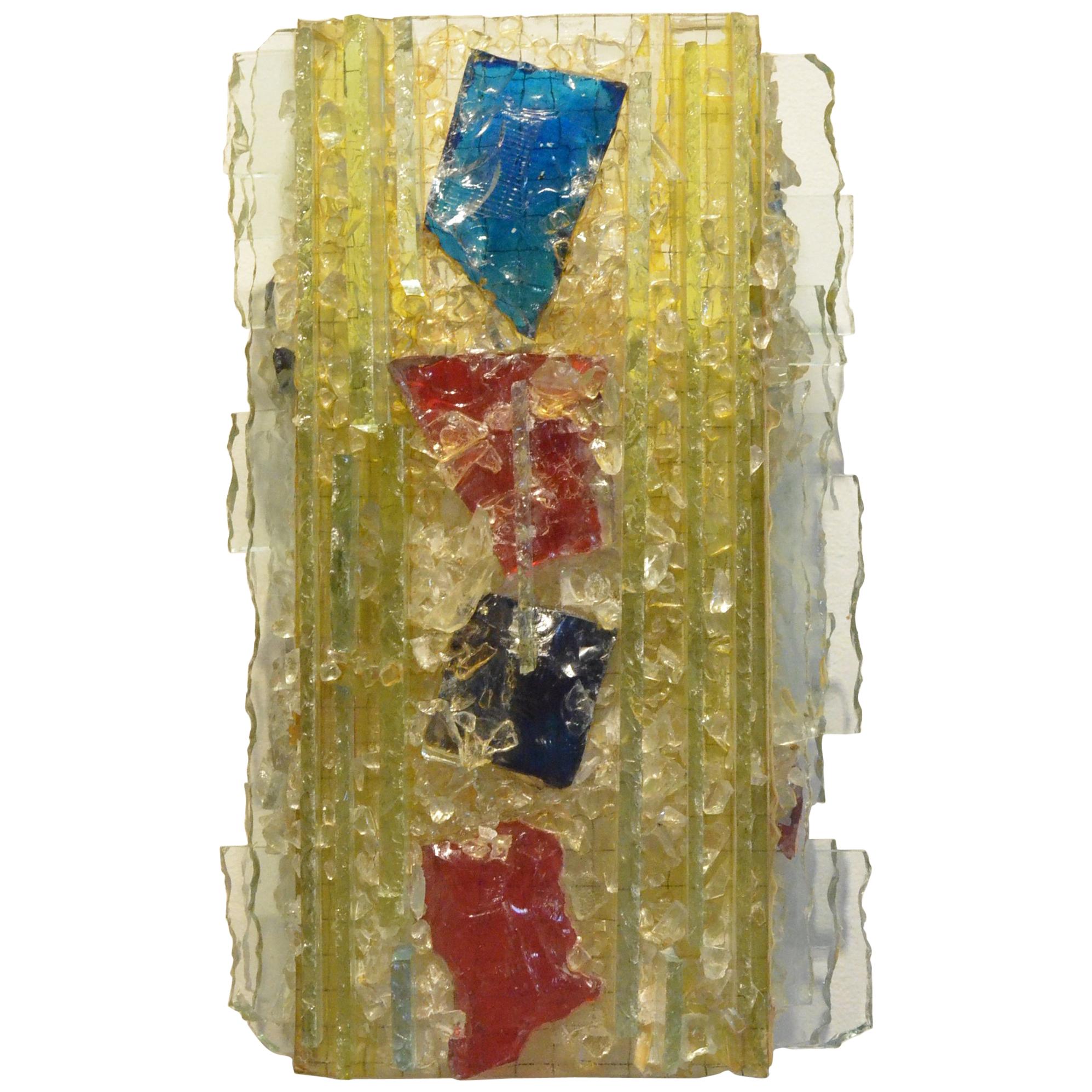 Midcentury Dutch Chartres Multicolored Glass Wall Sconce from Raak Amsterdam For Sale