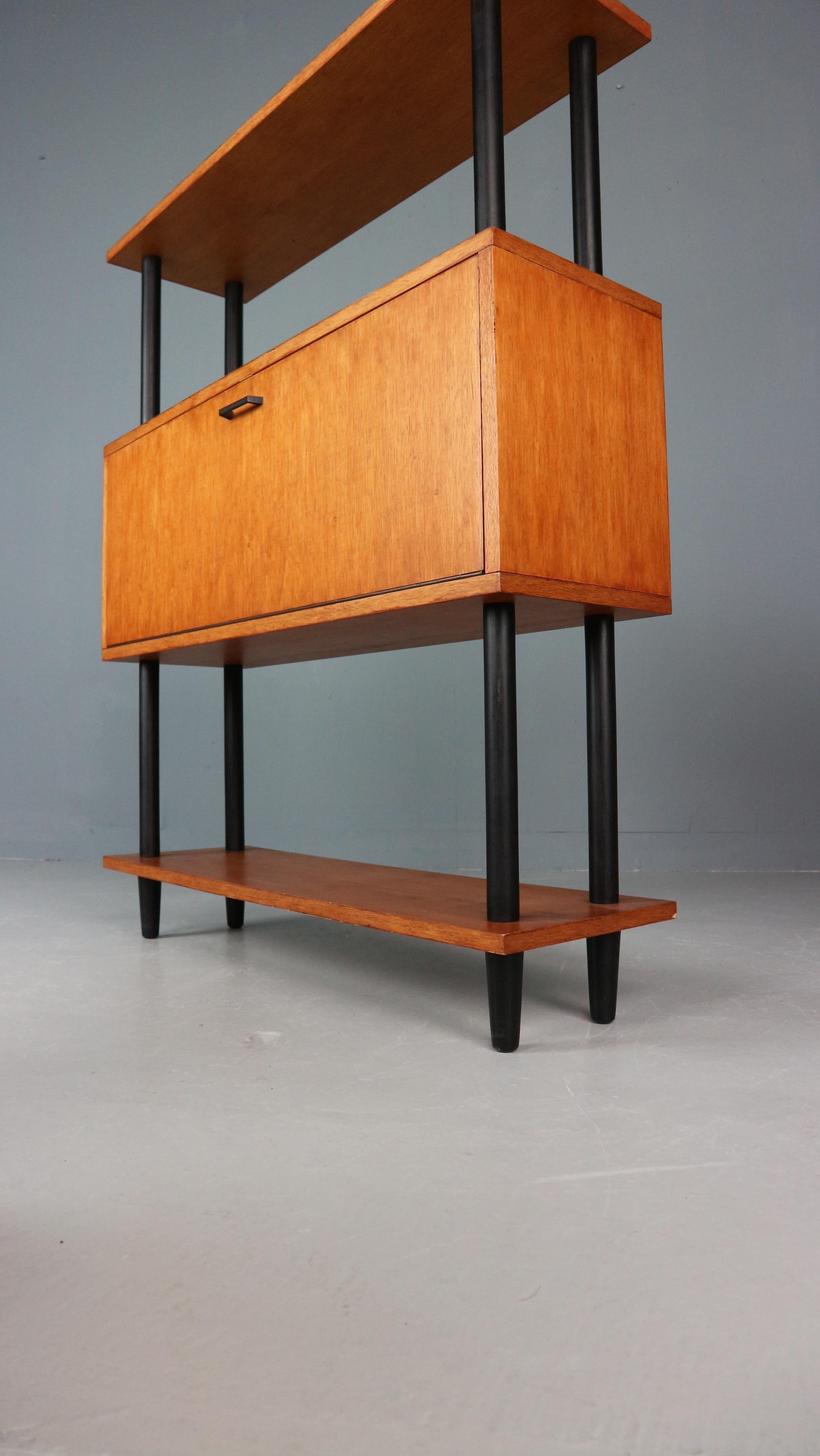 Midcentury Dutch design cabinet ‘Stokkenkast’ wall unit Willem Lutjens, 1950s 14