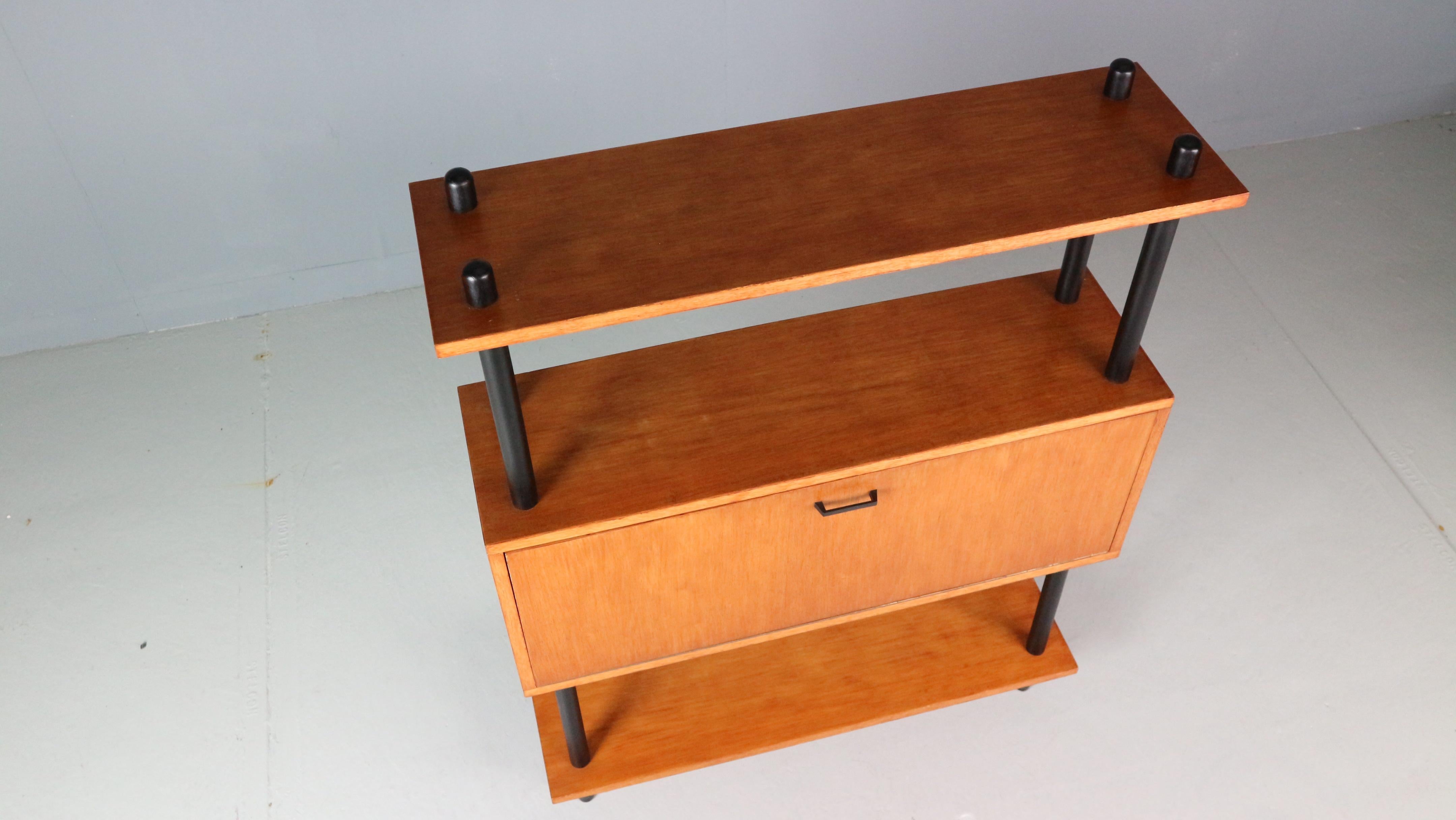 20th Century Midcentury Dutch design cabinet ‘Stokkenkast’ wall unit Willem Lutjens, 1950s